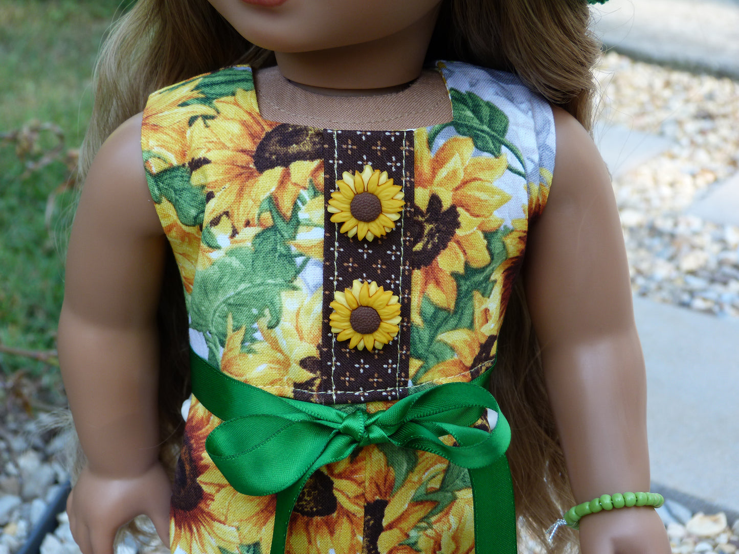 Sunflower Outfit Handmade to fit 18 Inch American Girl Doll