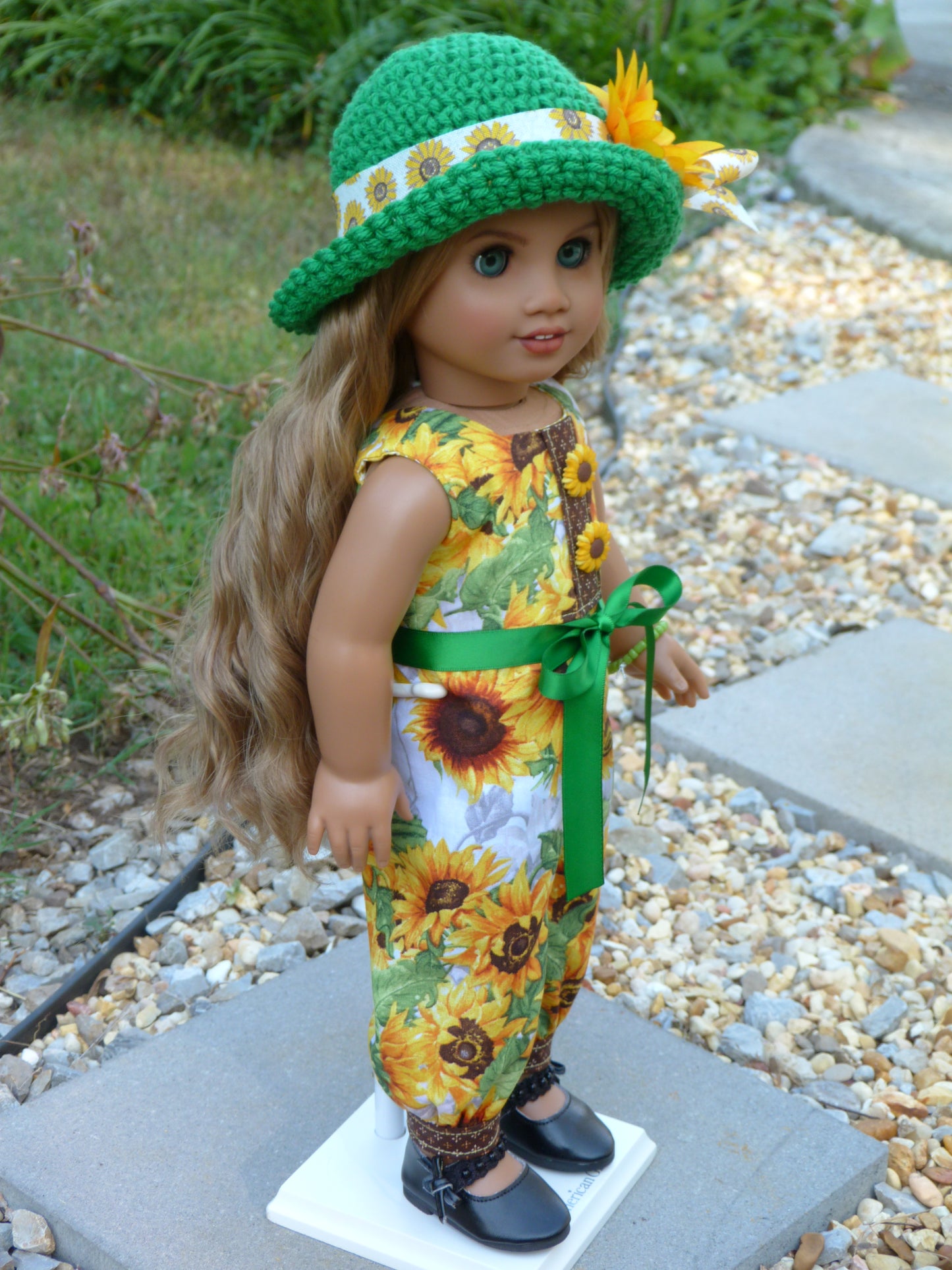 Sunflower Outfit Handmade to fit 18 Inch American Girl Doll