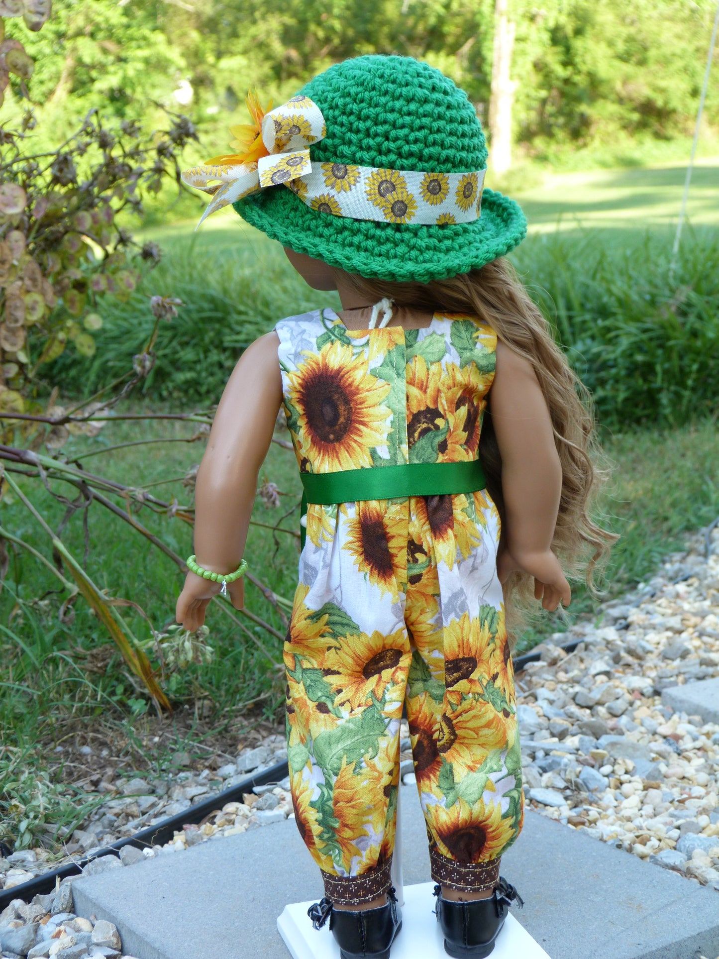 Sunflower Outfit Handmade to fit 18 Inch American Girl Doll