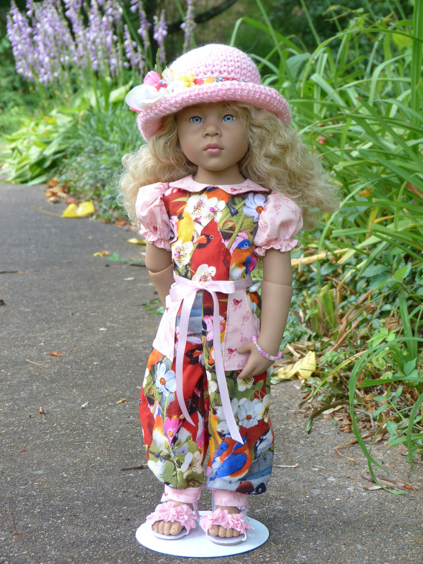 Birds and Blooms Outfit Handmade to fit 19.5 Inch Gotz Happy Kidz Doll