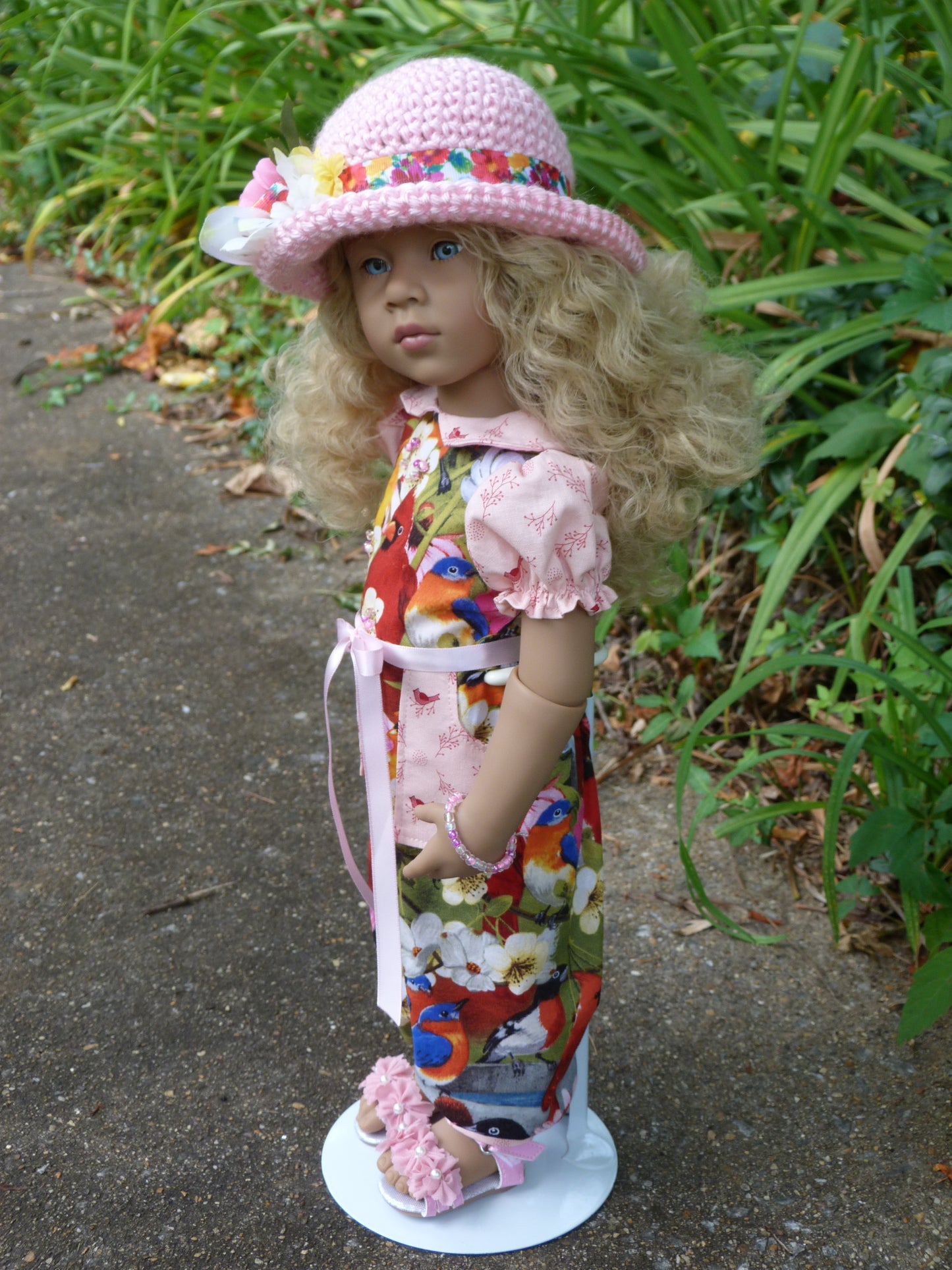 Birds and Blooms Outfit Handmade to fit 19.5 Inch Gotz Happy Kidz Doll