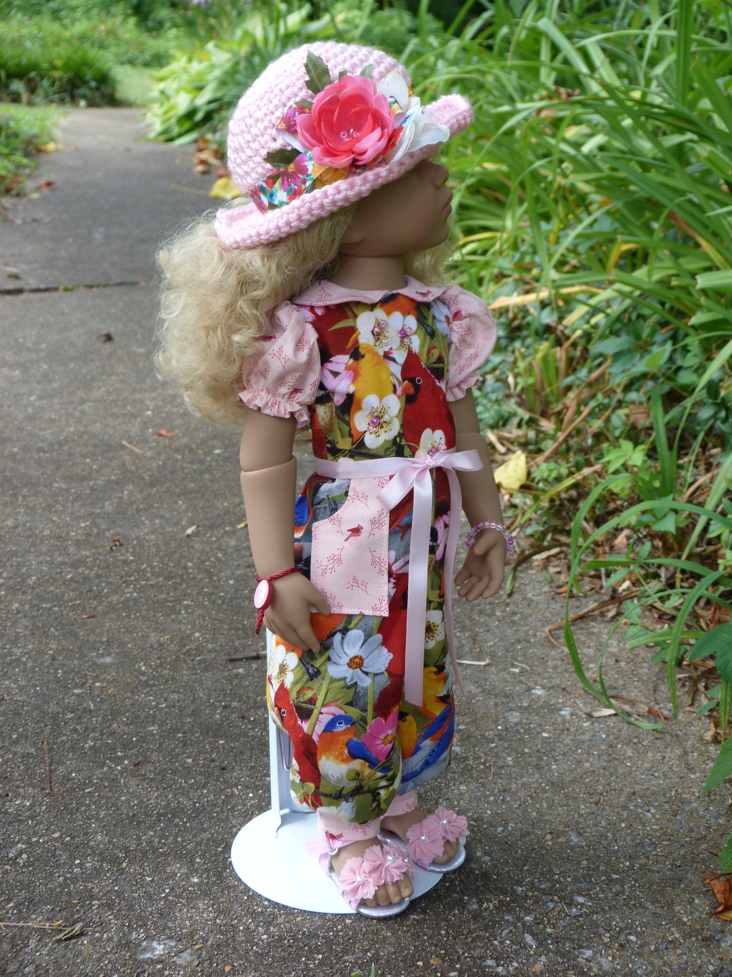 Birds and Blooms Outfit Handmade to fit 19.5 Inch Gotz Happy Kidz Doll