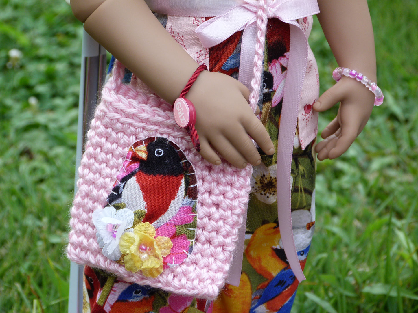 Birds and Blooms Outfit Handmade to fit 19.5 Inch Gotz Happy Kidz Doll