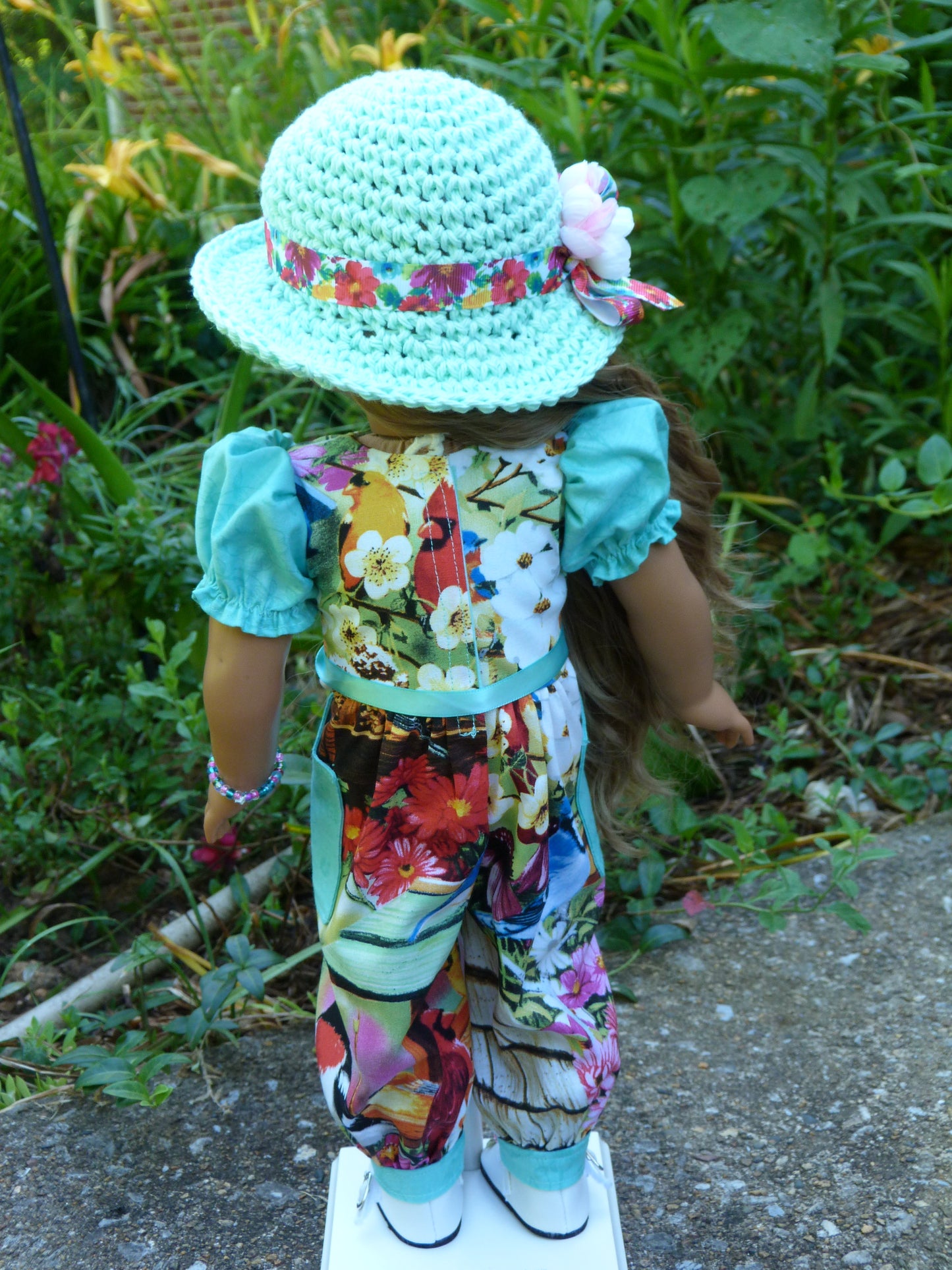 Birds & Blooms Outfit Handmade to fit 18 Inch American Girl Doll