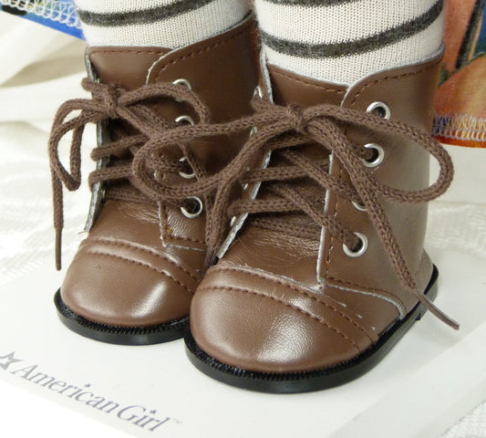 Brown Lace Up Boots for 18 Inch Doll Fits American Girl