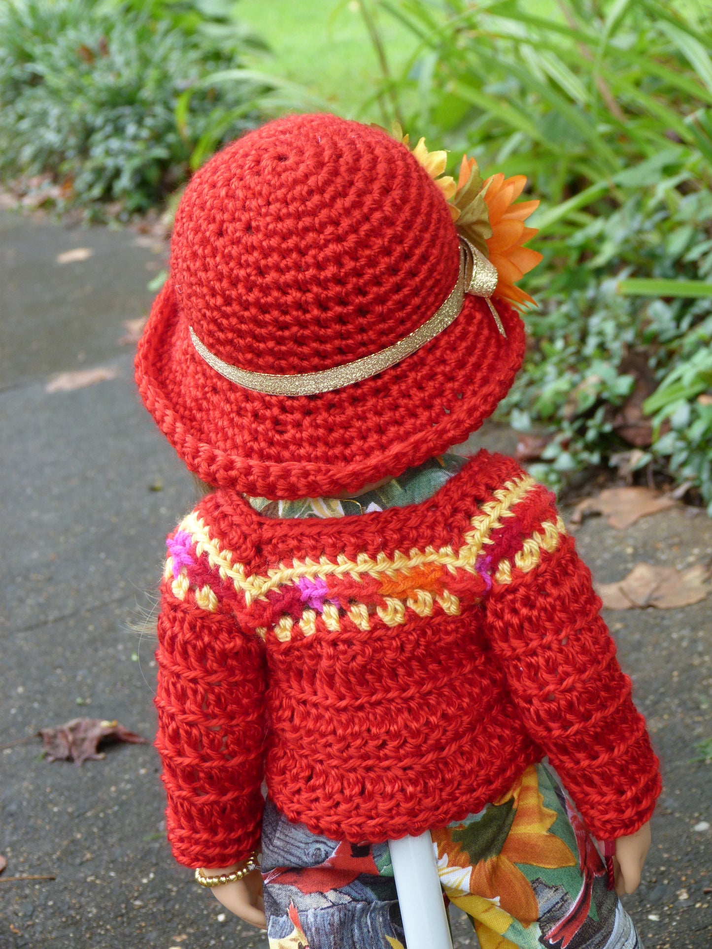 Cardinals and Sunflowers Outfit Handmade to fit 19.5 Inch Gotz Happy Kidz Doll