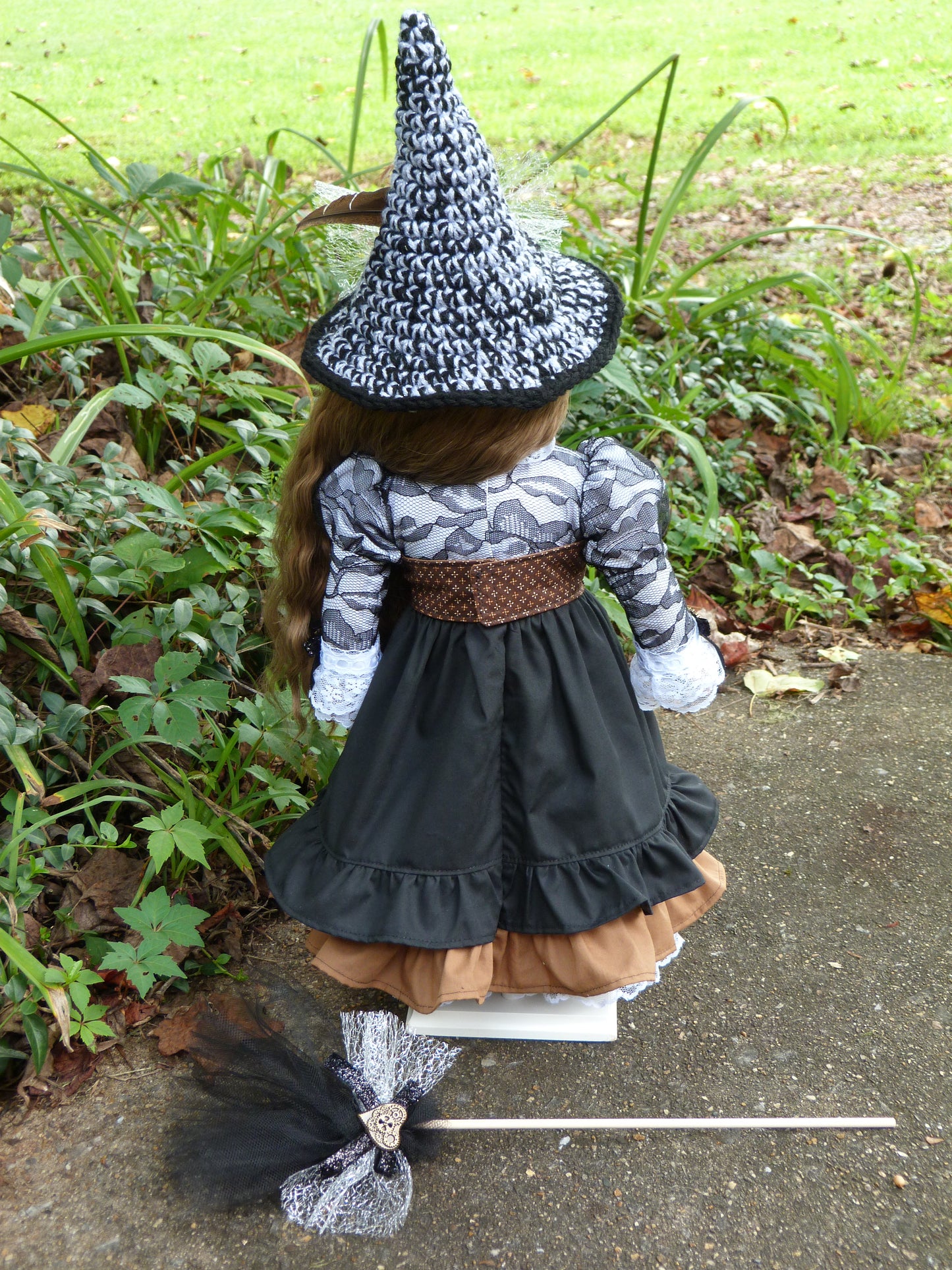 Spooky Steampunk Halloween Witch Ensemble Handmade to fit American Girl 18 Inch Doll