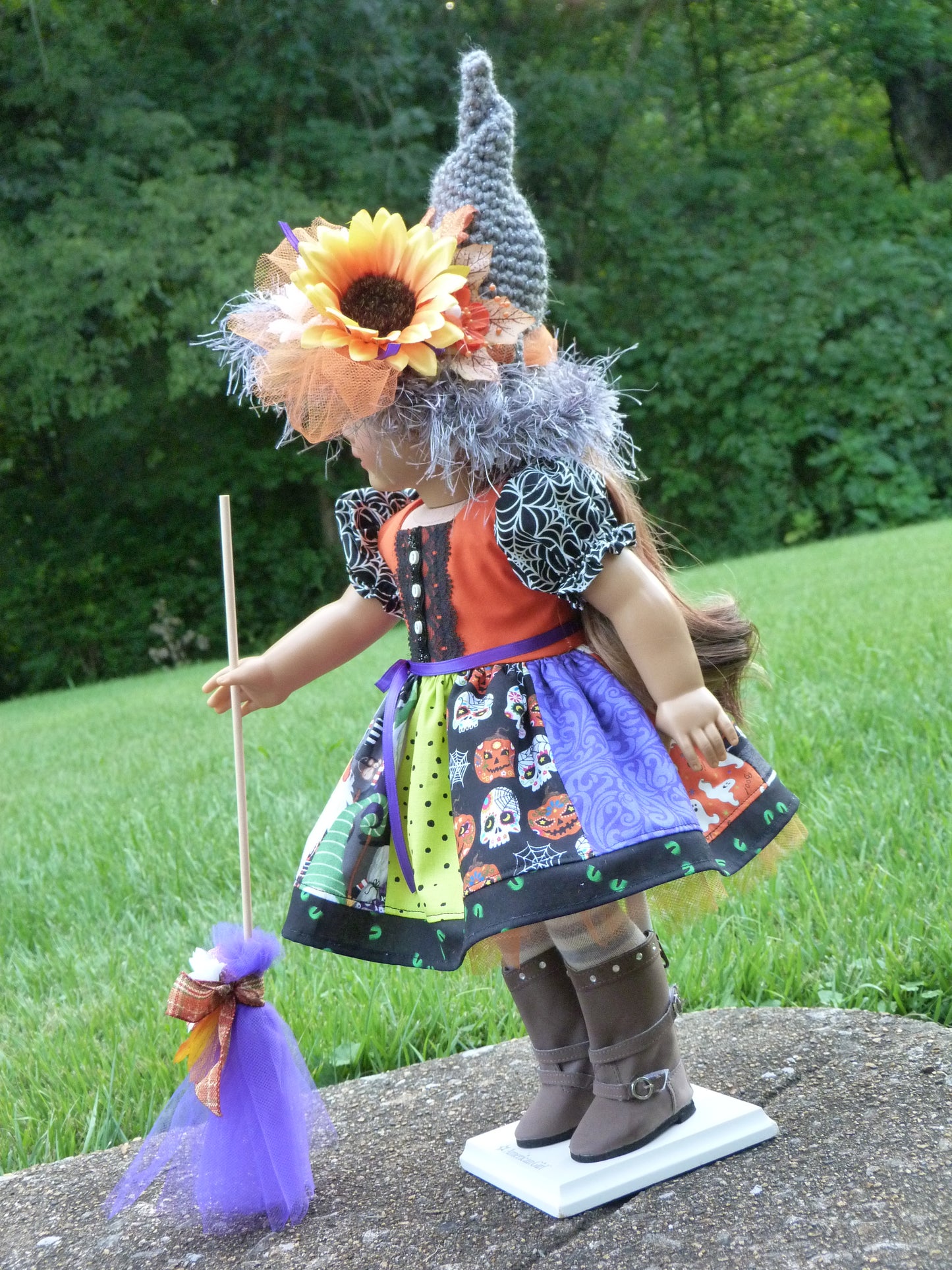 Patchwork Halloween Witch Ensemble Handmade to fit American Girl Doll