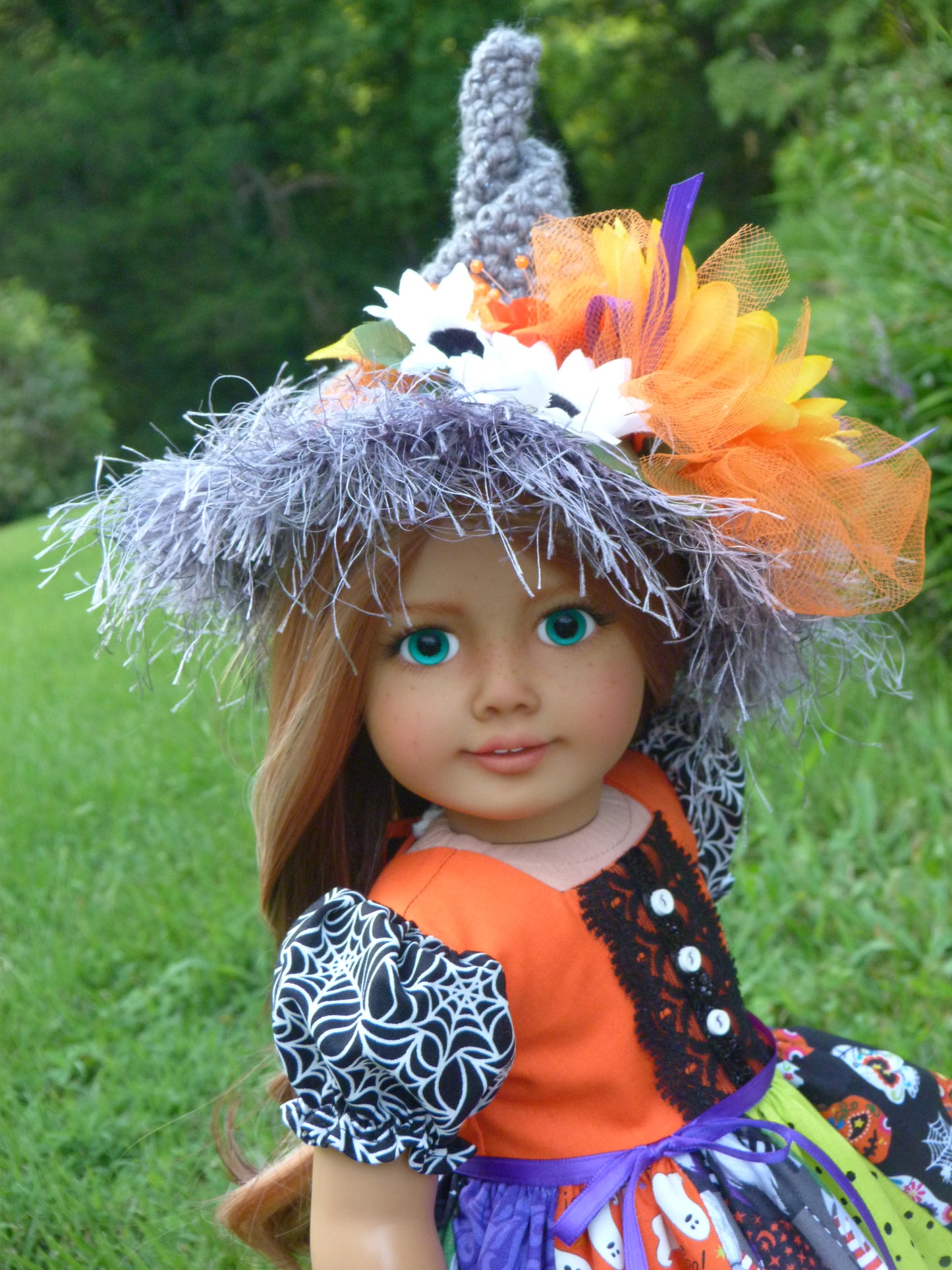 Patchwork Halloween Witch Ensemble Handmade to fit American Girl Doll