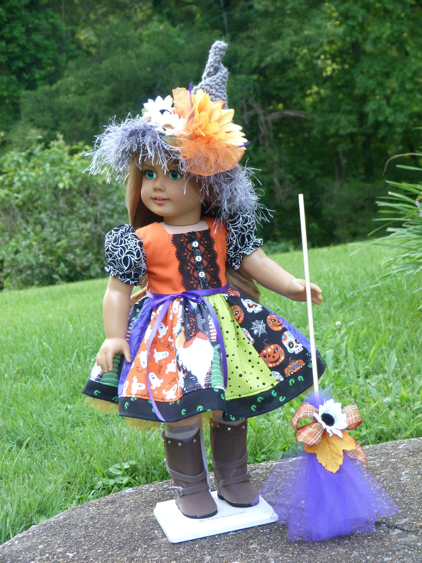 Patchwork Halloween Witch Ensemble Handmade to fit American Girl Doll