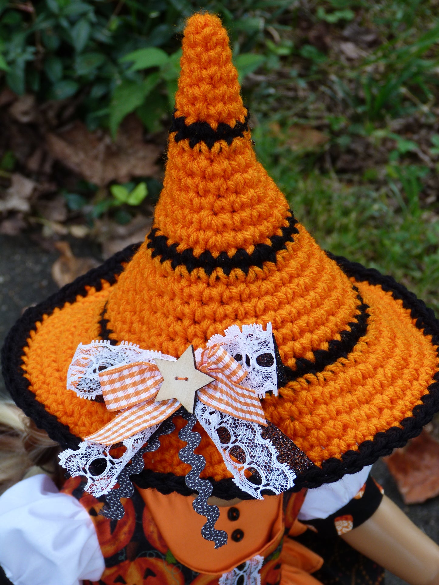 Jack-O'-Lantern Witch Halloween Ensemble for 18 Inch Doll Clothes Handmade to fit American Girl