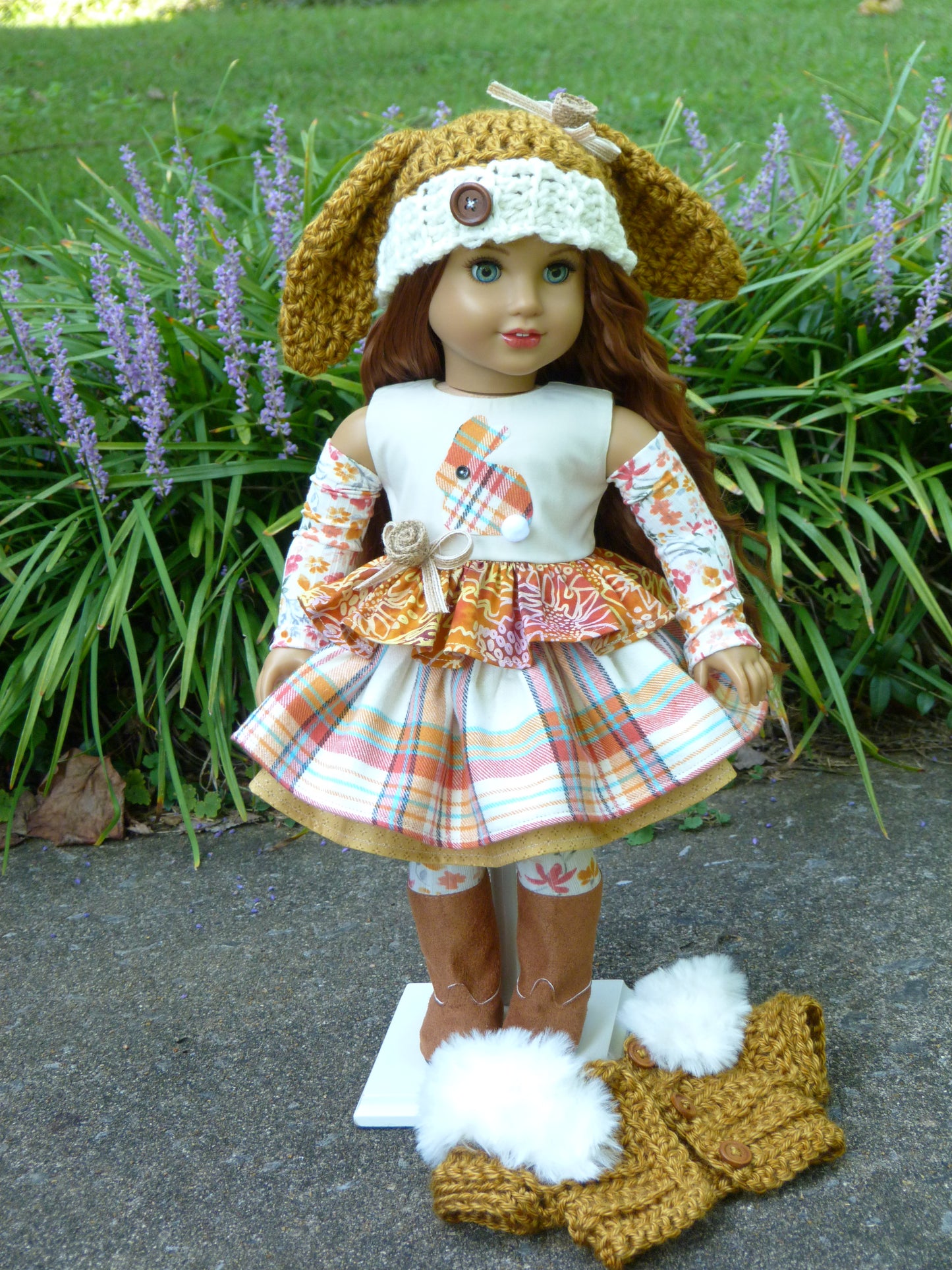 Autumn Bunny Outfit for 18 Inch Doll