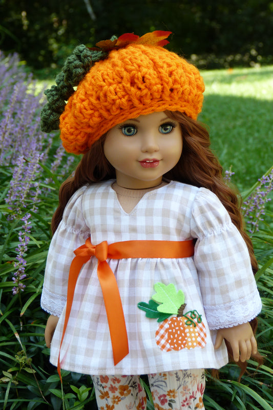 Autumn Pumpkin Ensemble for 18 Inch Doll