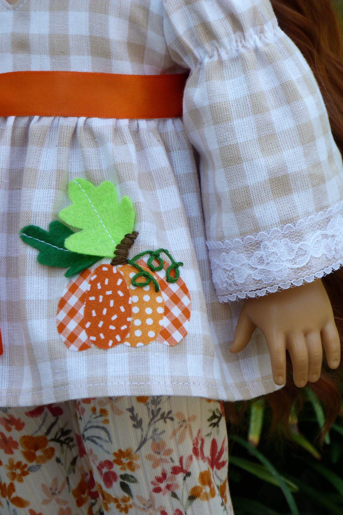 Autumn Pumpkin Ensemble for 18 Inch Doll