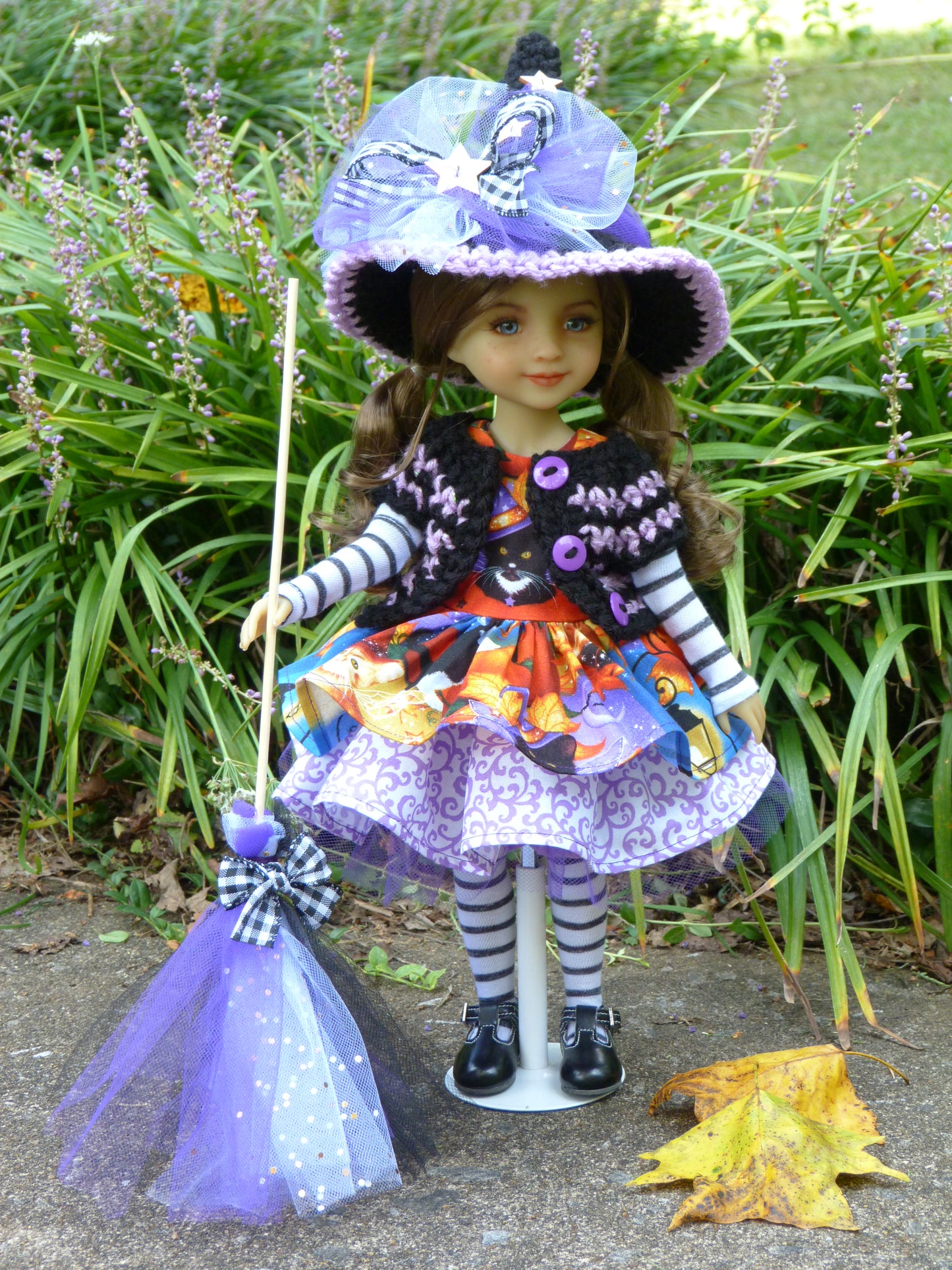 Halloween Meow Magic Witch Outfit Handmade to fit 14.5 Inch Ruby Red Fashion Friends Doll