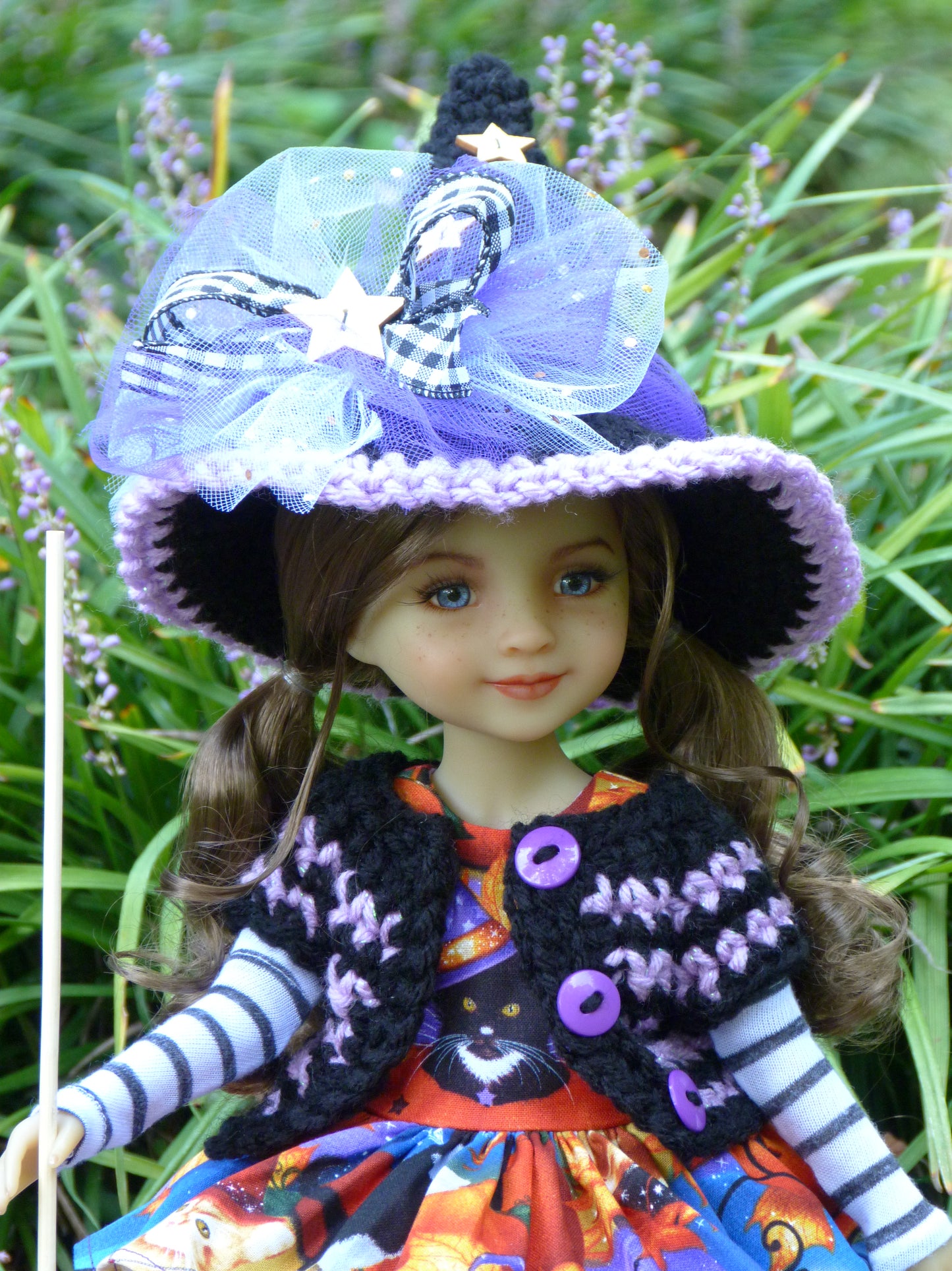 Halloween Meow Magic Witch Outfit Handmade to fit 14.5 Inch Ruby Red Fashion Friends Doll