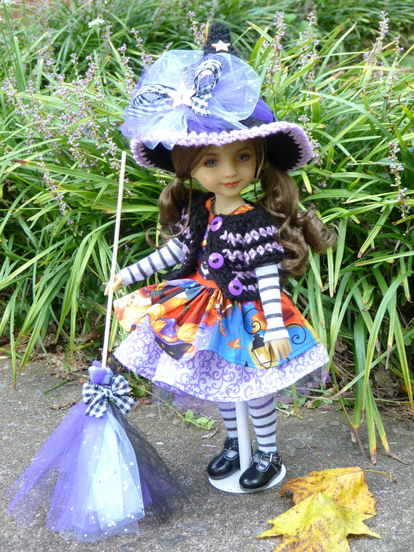 Halloween Meow Magic Witch Outfit Handmade to fit 14.5 Inch Ruby Red Fashion Friends Doll