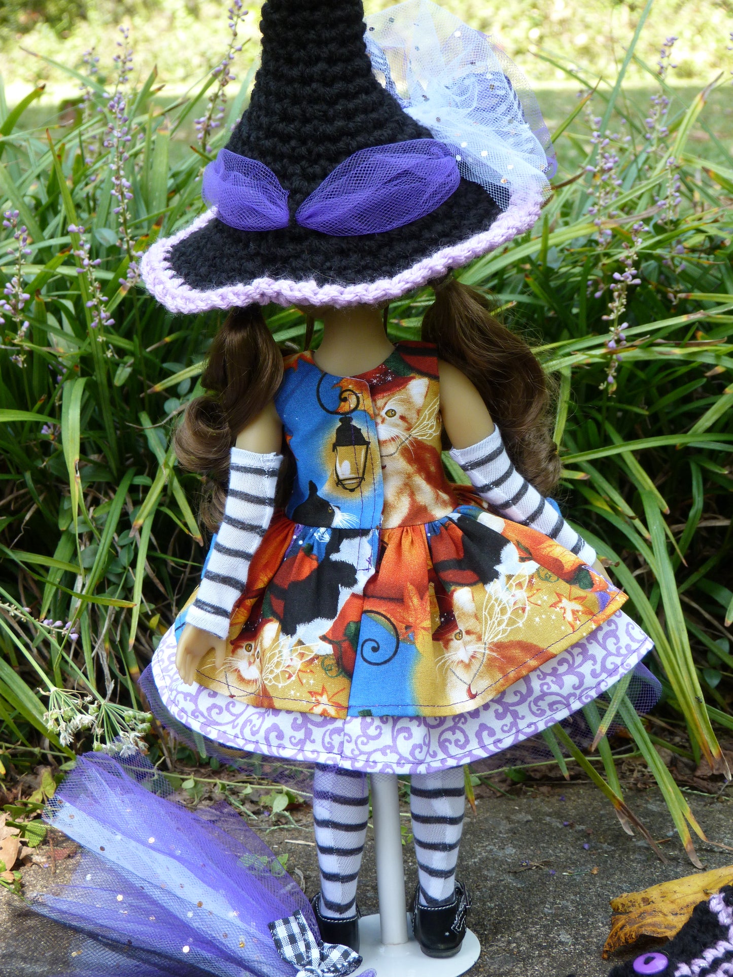 Halloween Meow Magic Witch Outfit Handmade to fit 14.5 Inch Ruby Red Fashion Friends Doll