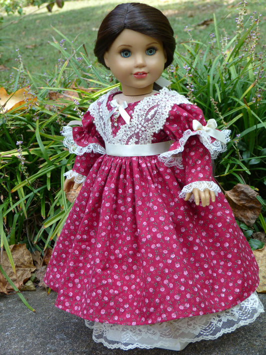 Cranberry Rose Historical Outfit for 18 Inch Doll