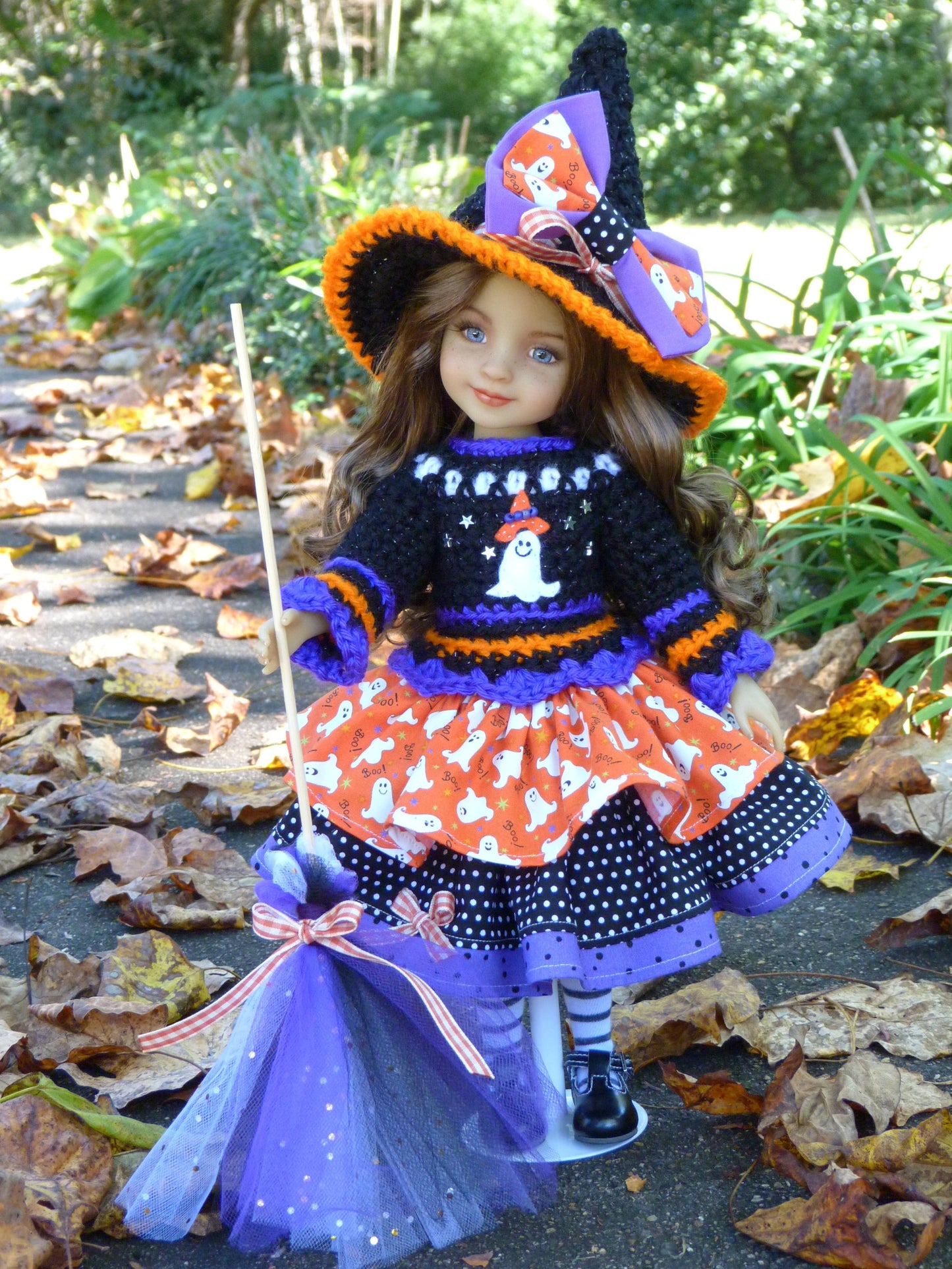 Ghostly Halloween Witch Outfit Handmade to fit 14.5 Inch Ruby Red Fashion Friends Doll