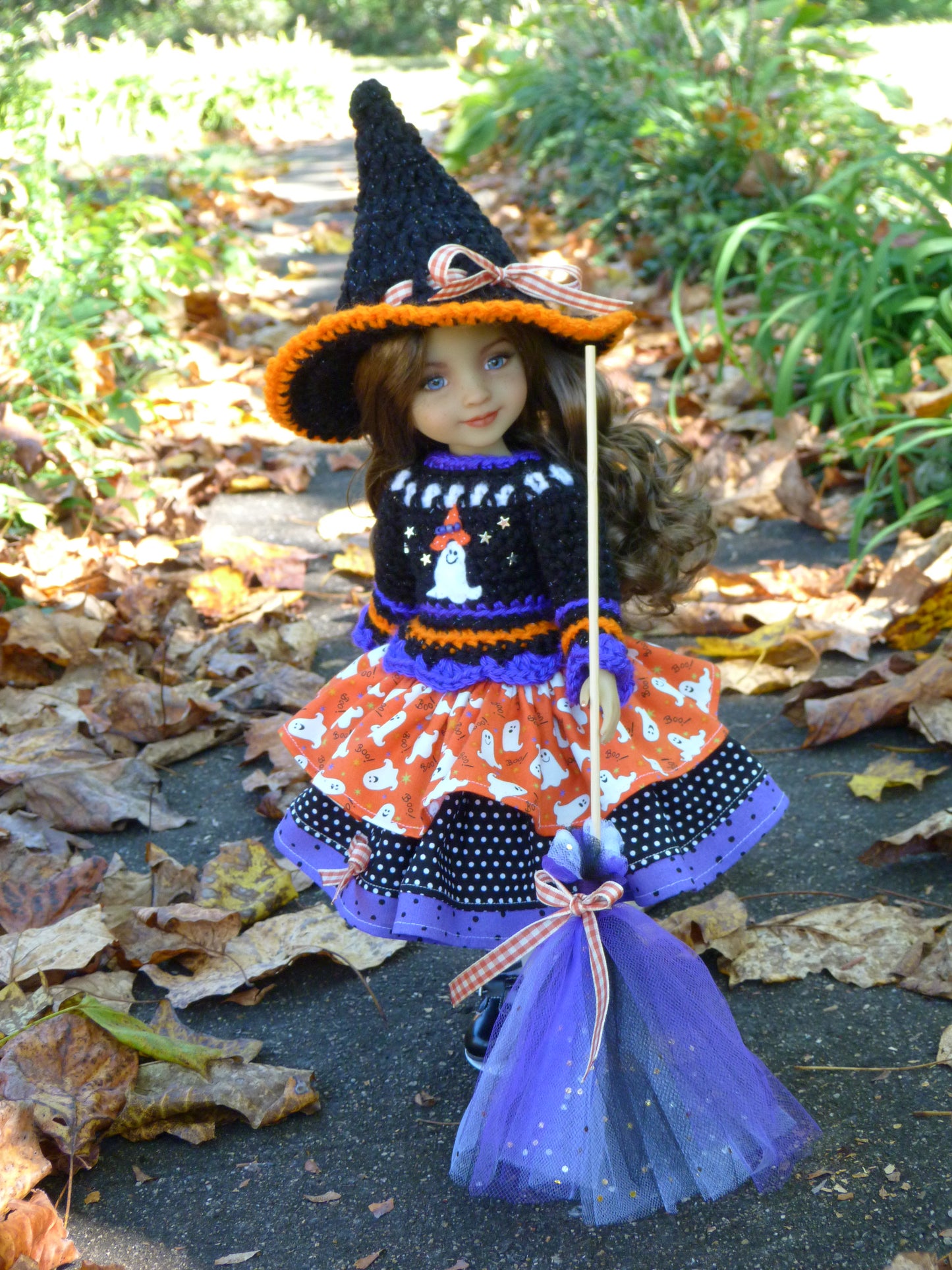 Ghostly Halloween Witch Outfit Handmade to fit 14.5 Inch Ruby Red Fashion Friends Doll