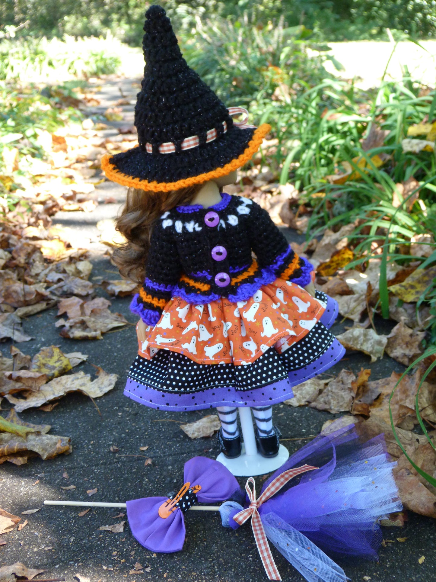 Ghostly Halloween Witch Outfit Handmade to fit 14.5 Inch Ruby Red Fashion Friends Doll