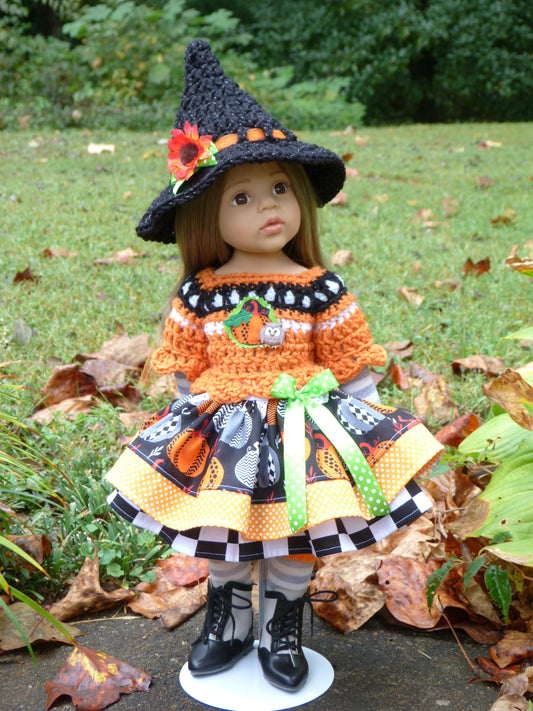 Halloween Witch Outfit Handmade Clothes to fit 19.5 Inch Doll like Gotz Happy Kidz