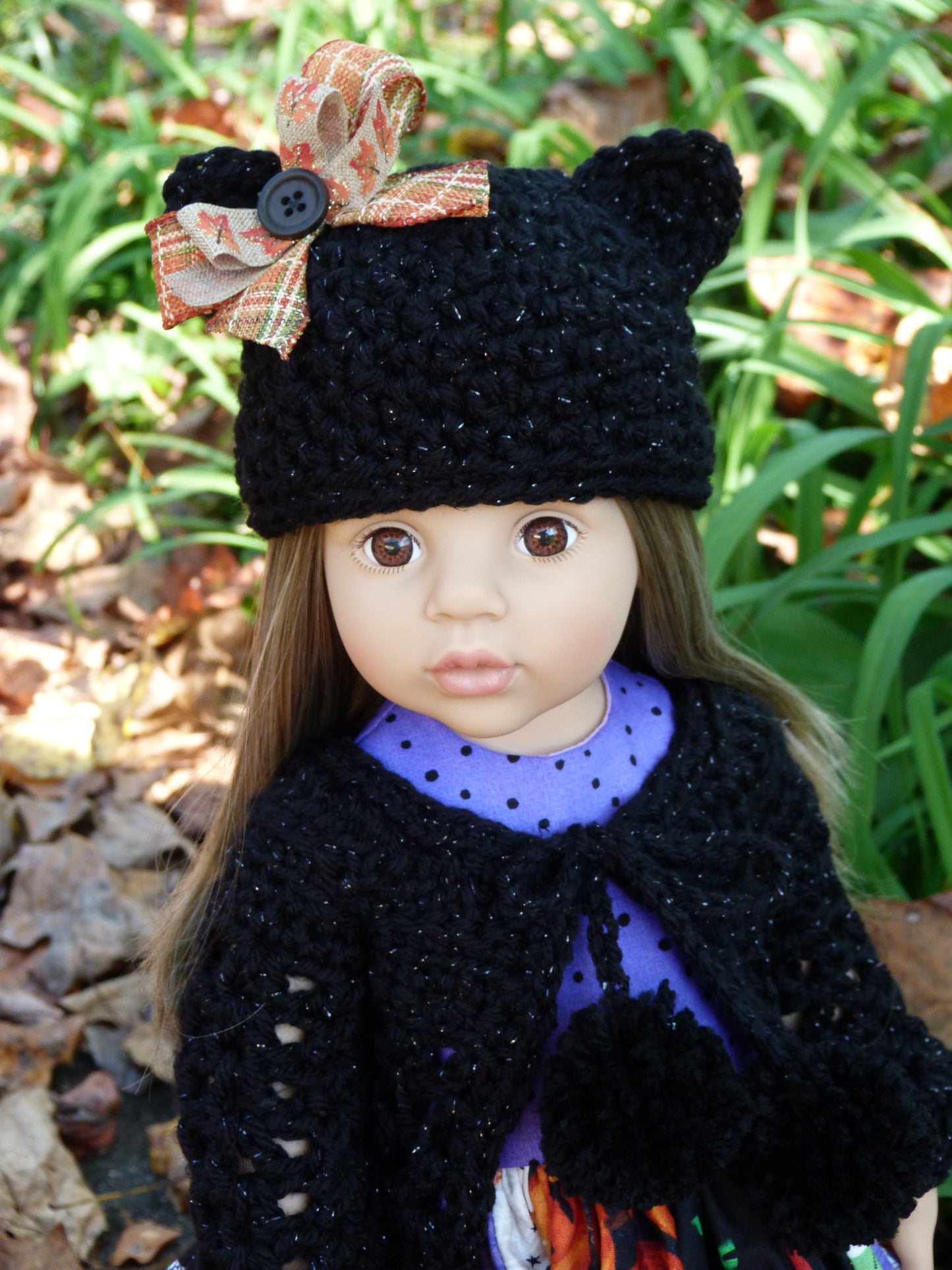 Halloween Black Cat Outfit Handmade Clothes to fit 19.5 Inch Doll like Gotz Happy Kidz