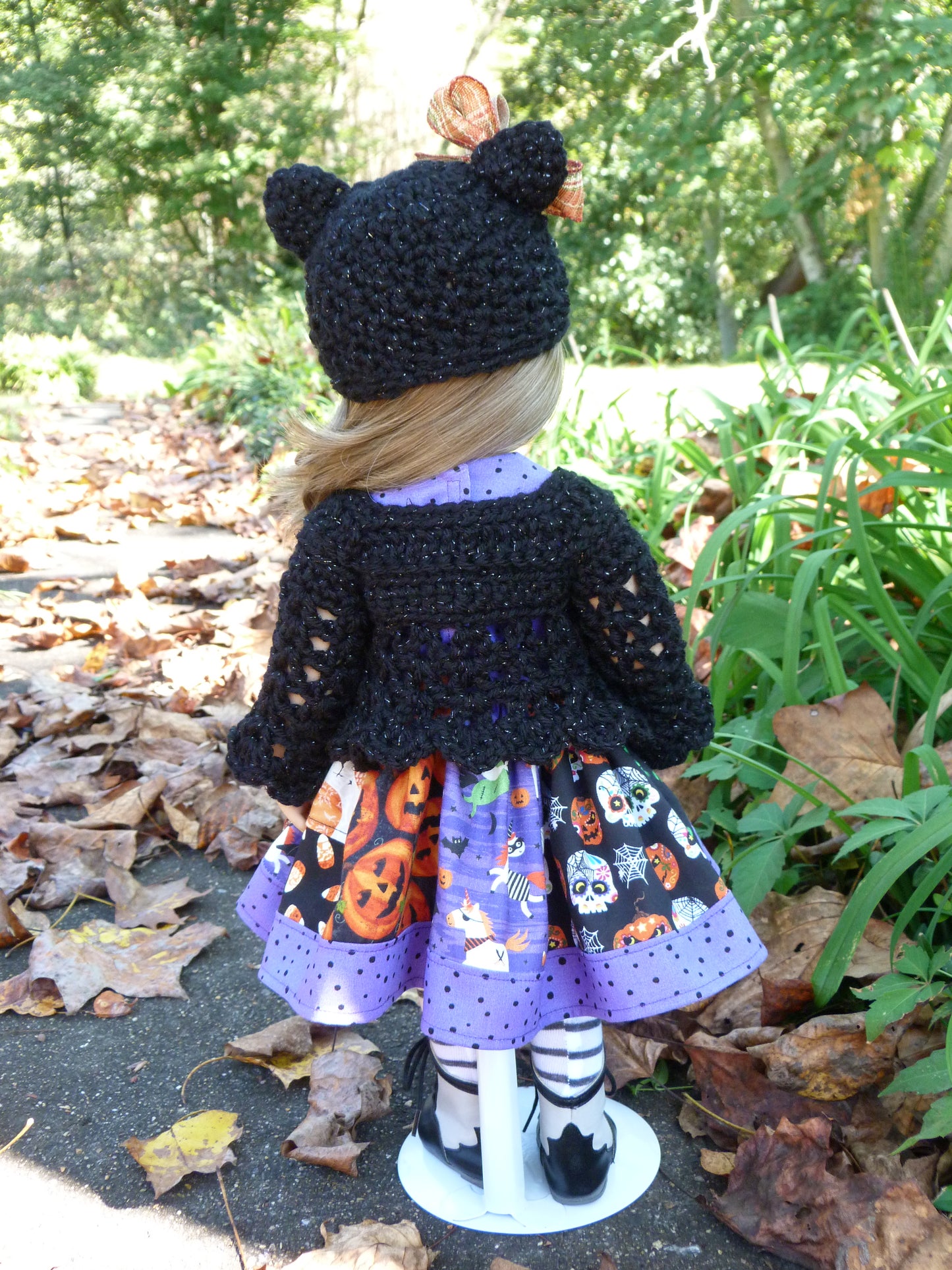 Halloween Black Cat Outfit Handmade Clothes to fit 19.5 Inch Doll like Gotz Happy Kidz