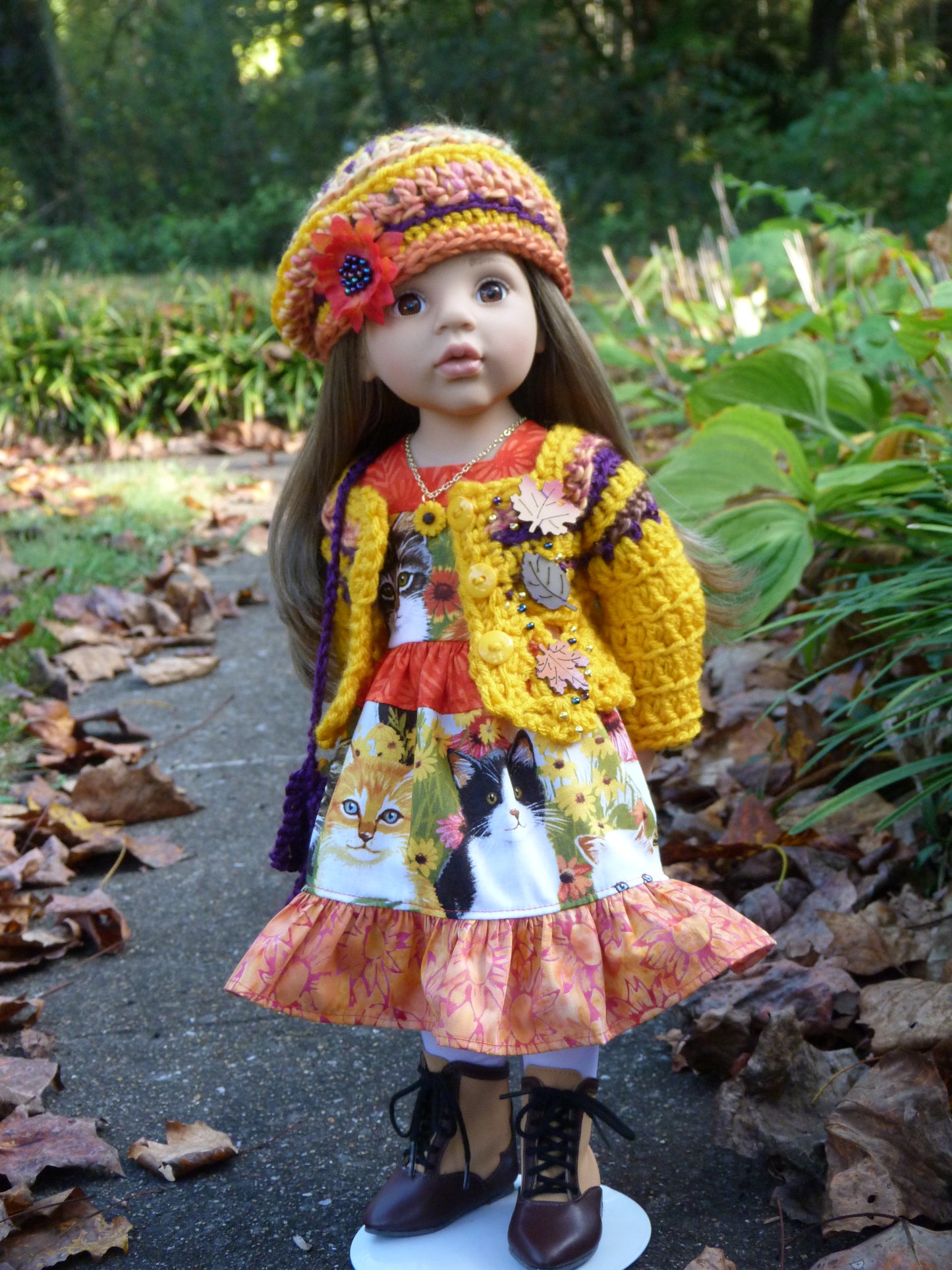 Autumn Kitten Outfit Handmade to fit 19.5 Inch Gotz Happy Kidz Doll