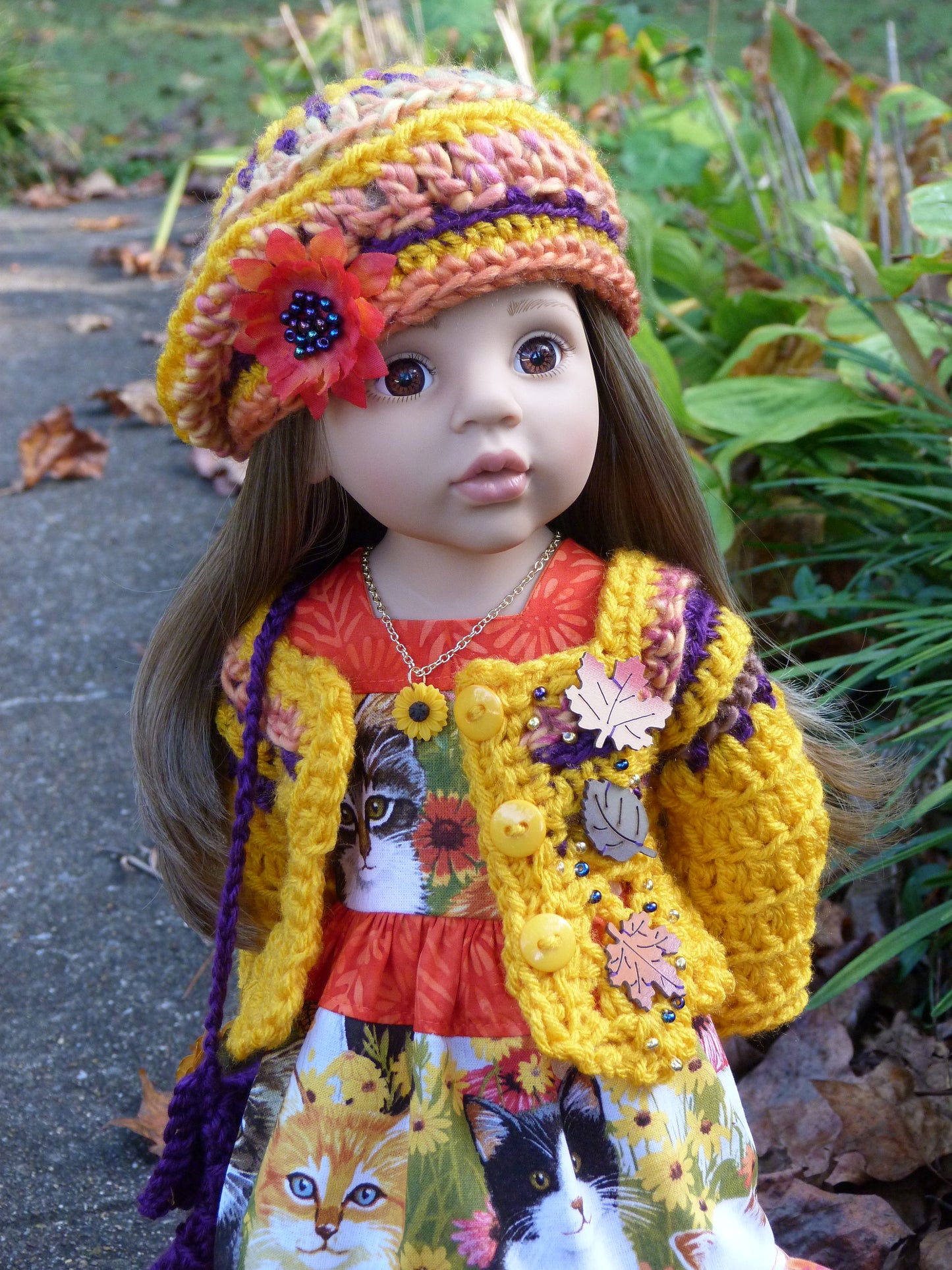 Autumn Kitten Outfit Handmade to fit 19.5 Inch Gotz Happy Kidz Doll