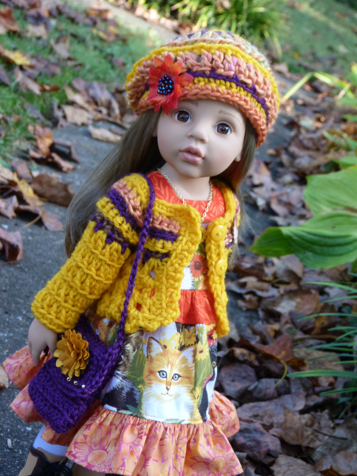 Autumn Kitten Outfit Handmade to fit 19.5 Inch Gotz Happy Kidz Doll