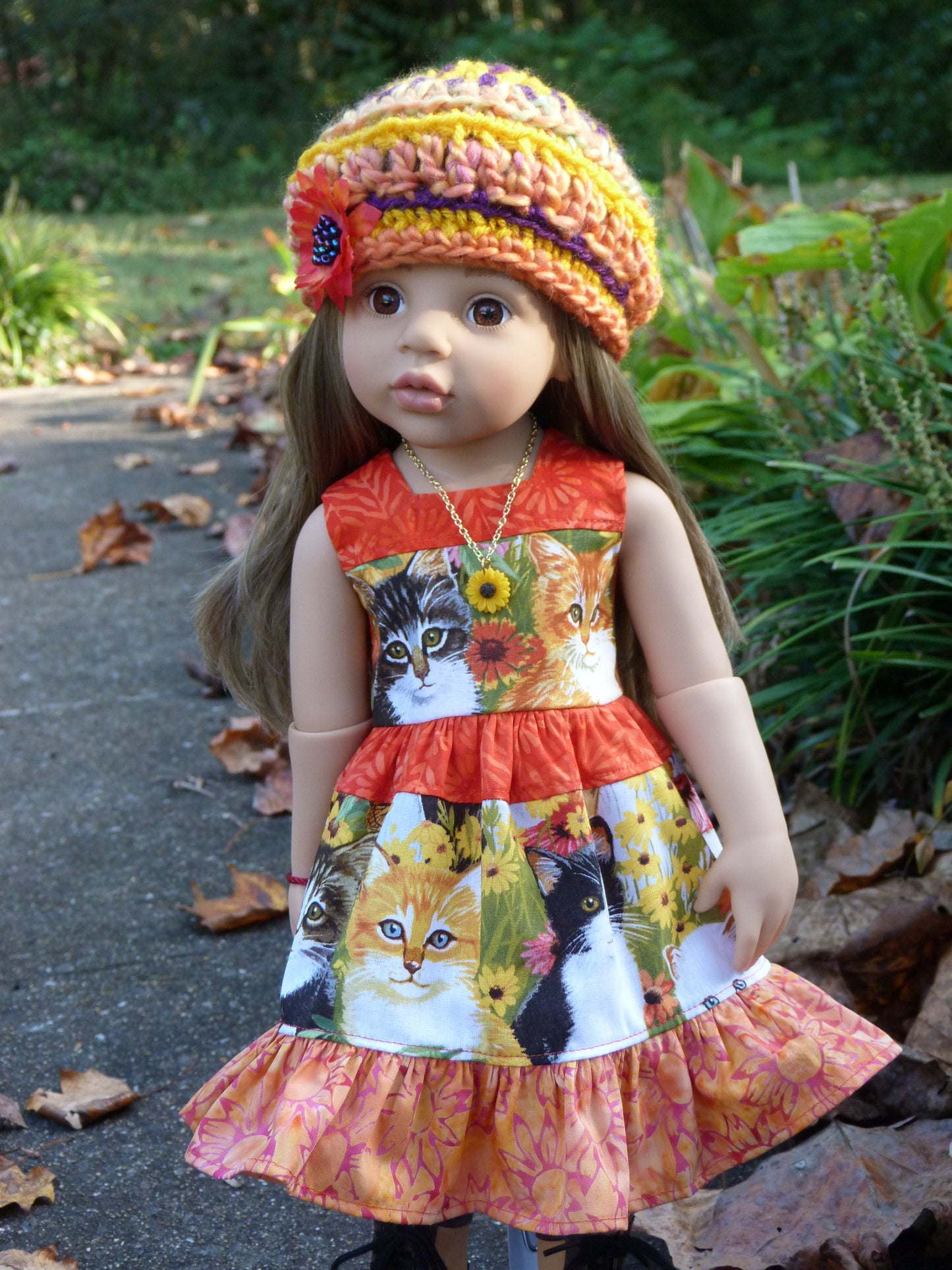 Autumn Kitten Outfit Handmade to fit 19.5 Inch Gotz Happy Kidz Doll