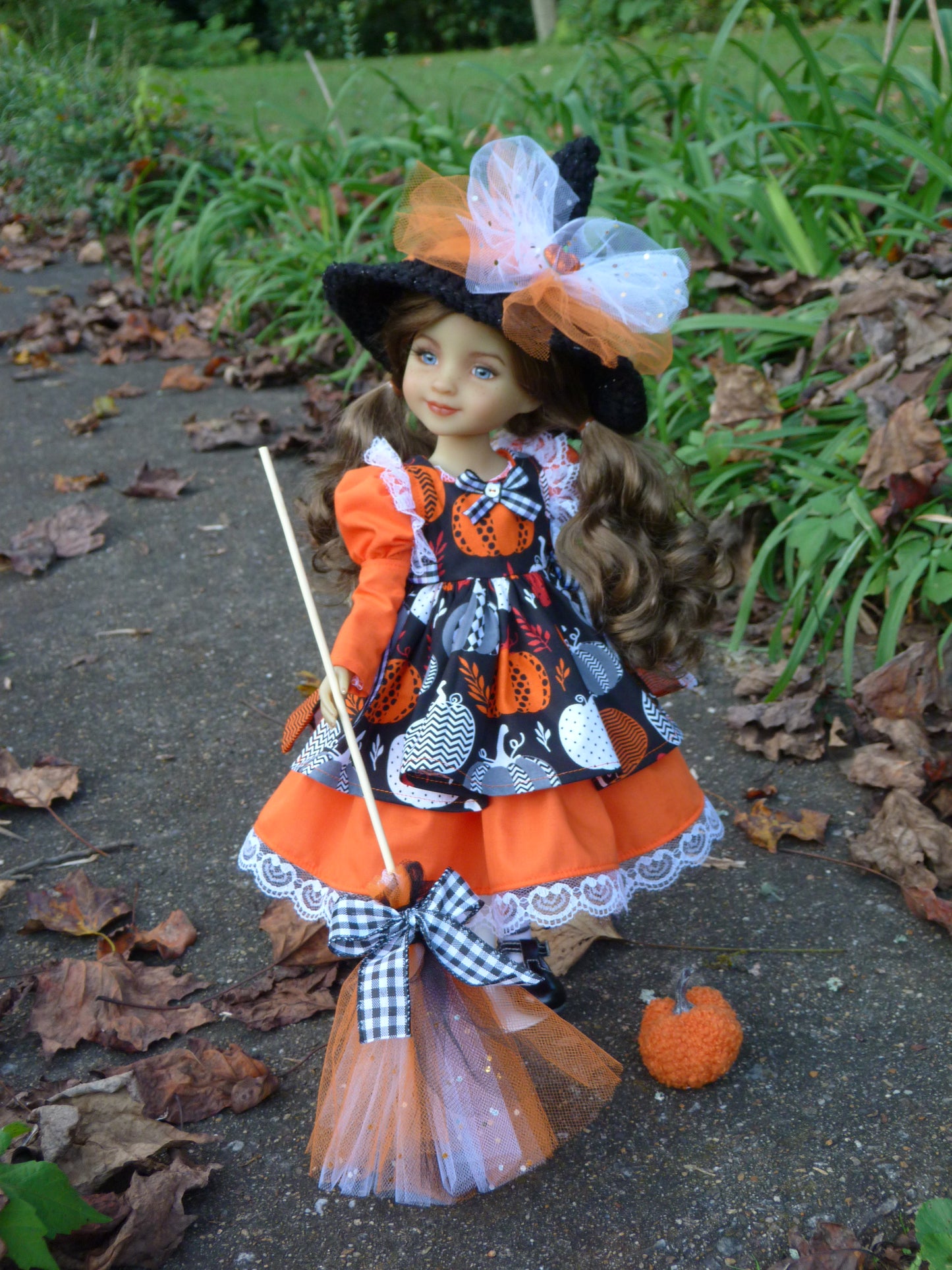 OOAK Red Fashion Friends 14.5 Inch Doll Custom Bella Repaint Halloween Witch Skye