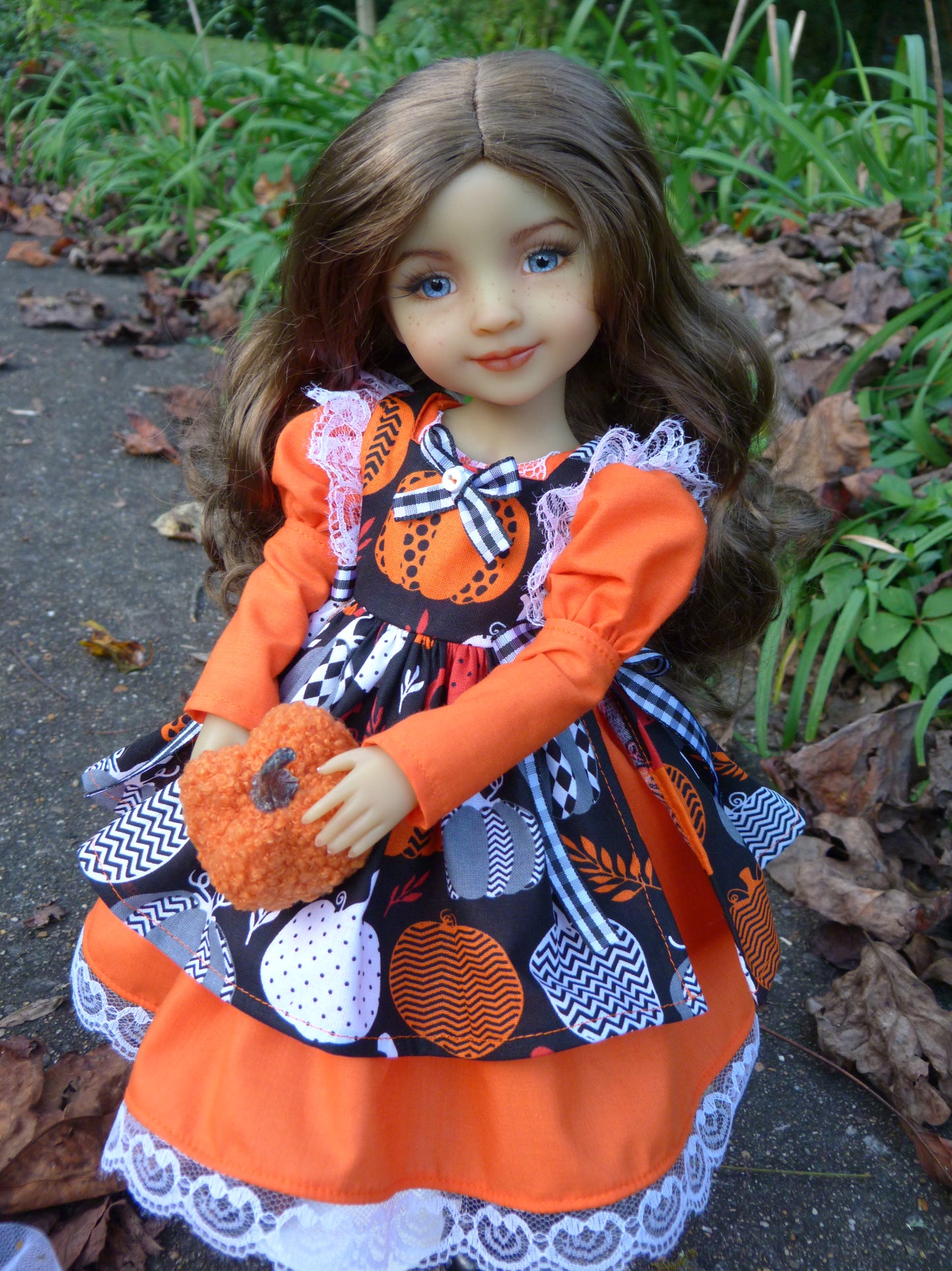 Lil' Pumpkin Halloween Outfit Handmade to fit 14.5 Inch Ruby Red Fashion Friends Doll