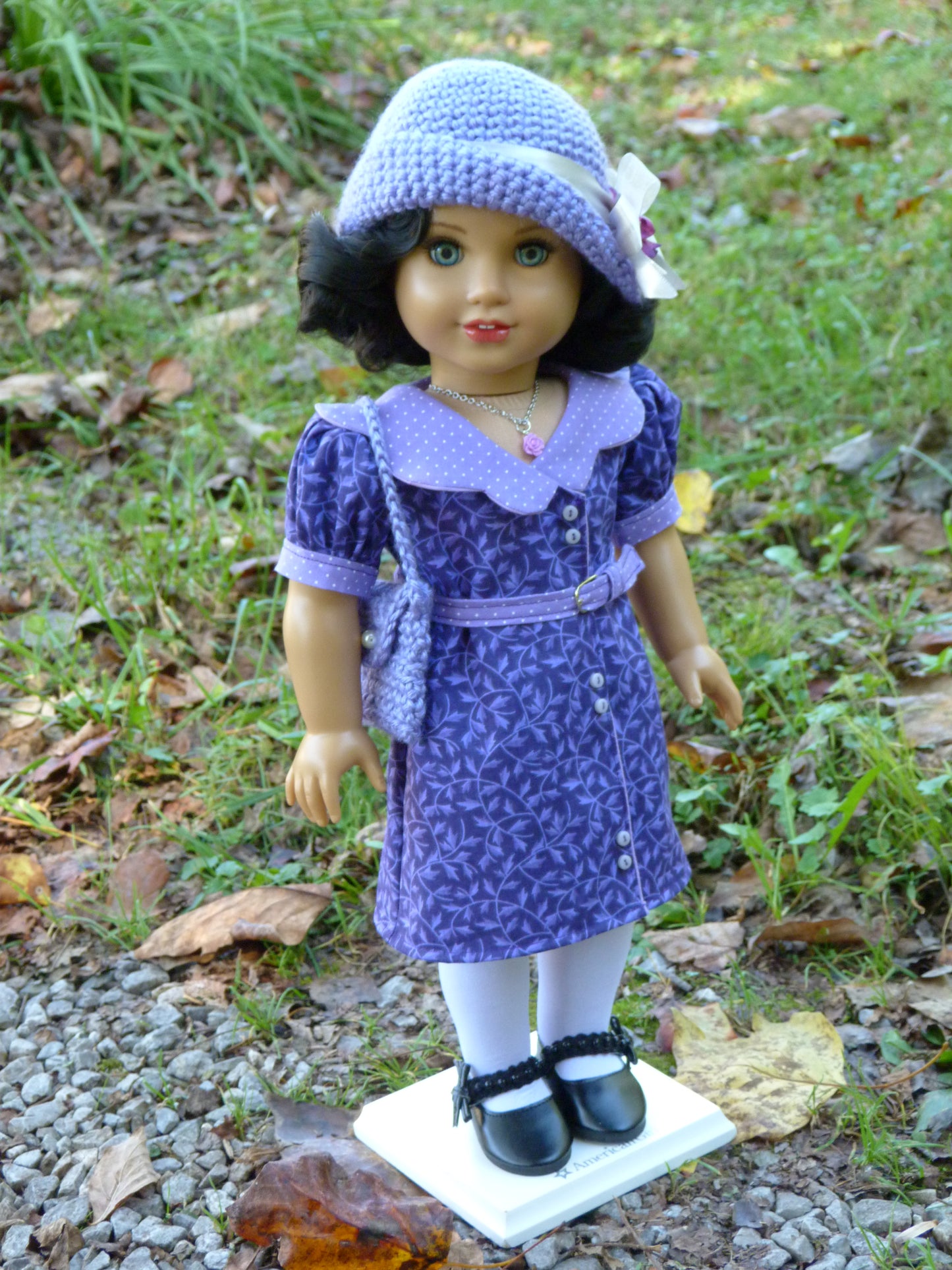 1930s Lilac Wrap Outfit for 18 Inch Doll