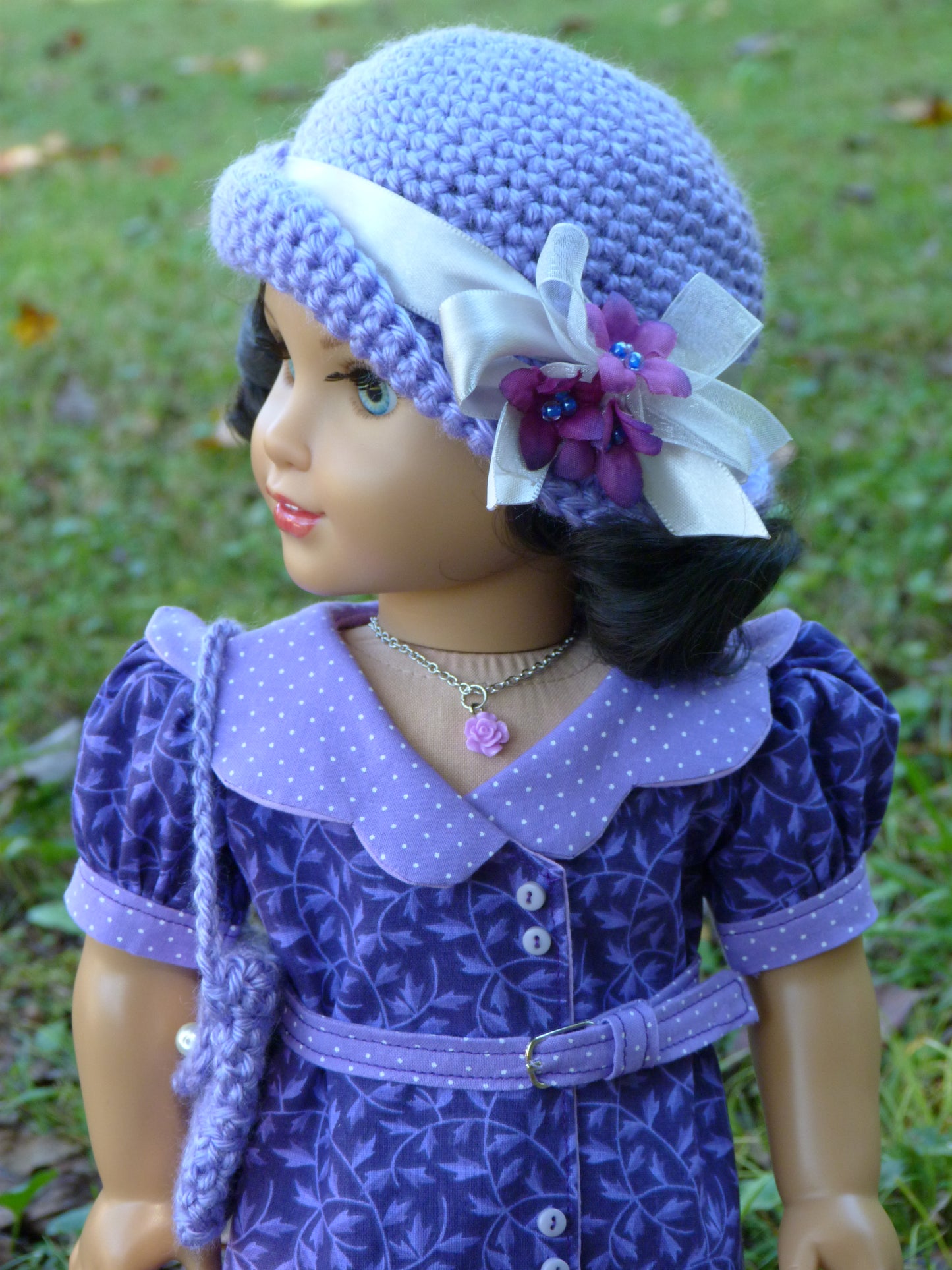 1930s Lilac Wrap Outfit for 18 Inch Doll