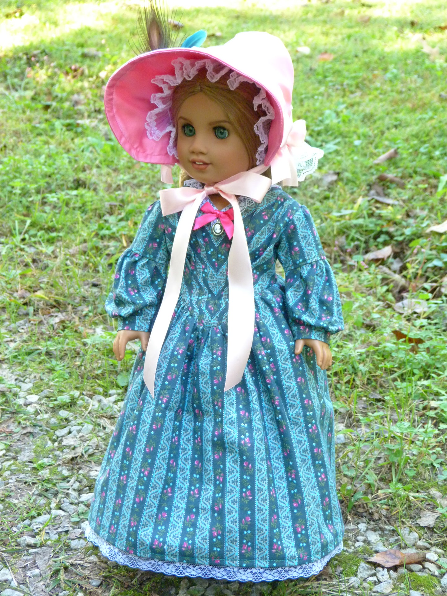 1840s Fan Front Outfit for 18 Inch Doll