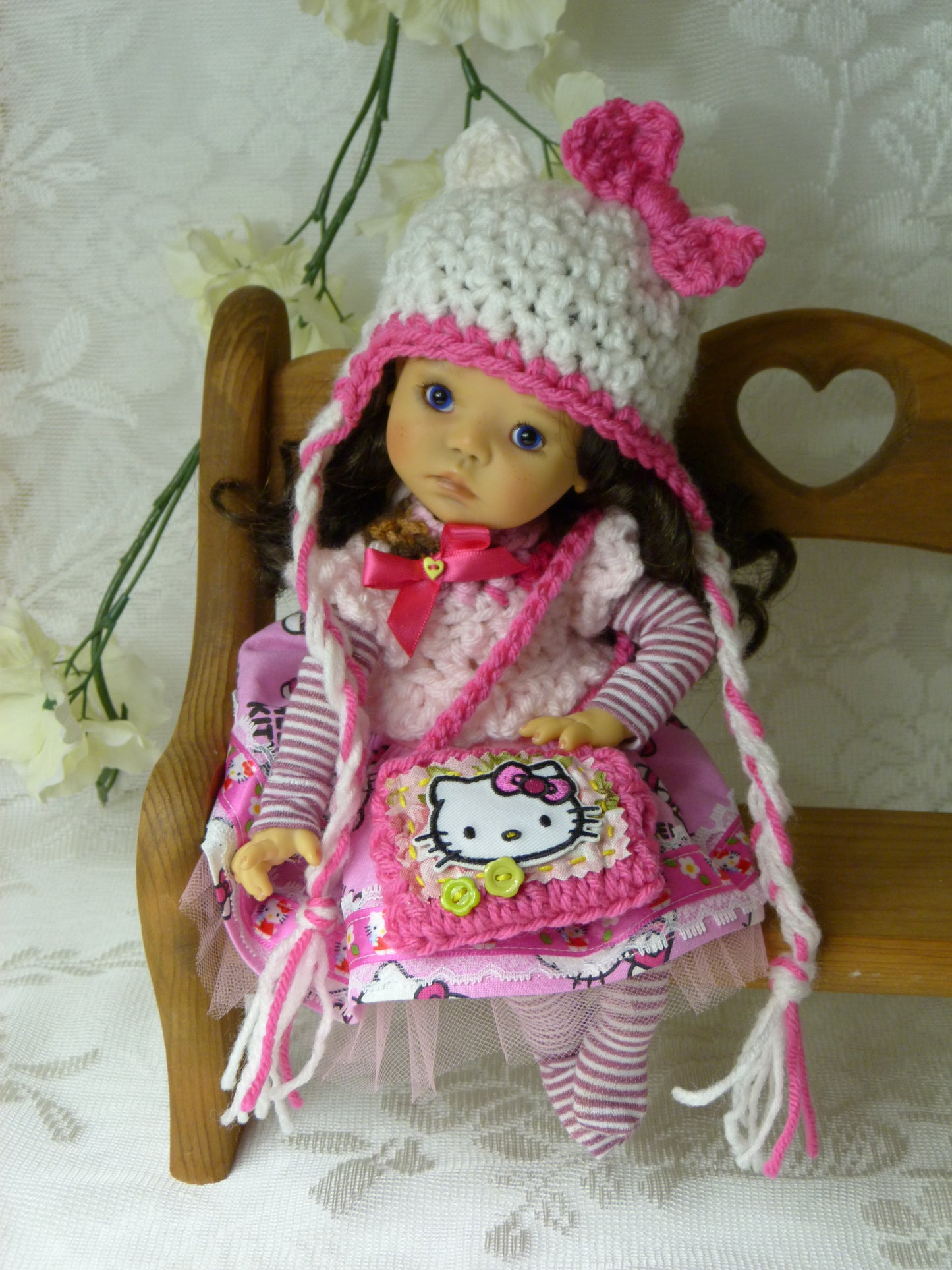 Hello Kitty Outfit Handmade to fit 11 Inch Dumpling Meadowdoll