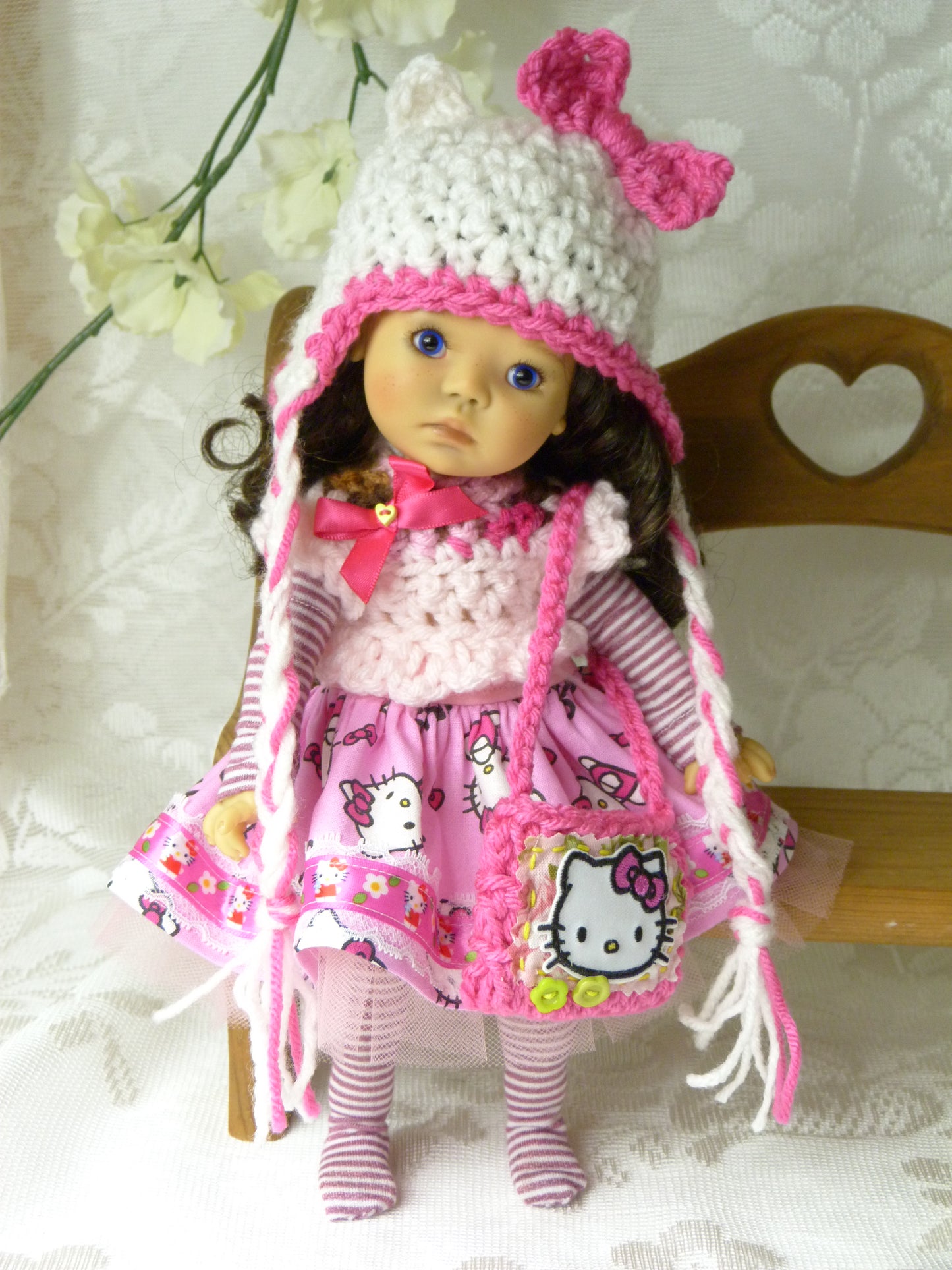 Hello Kitty Outfit Handmade to fit 11 Inch Dumpling Meadowdoll