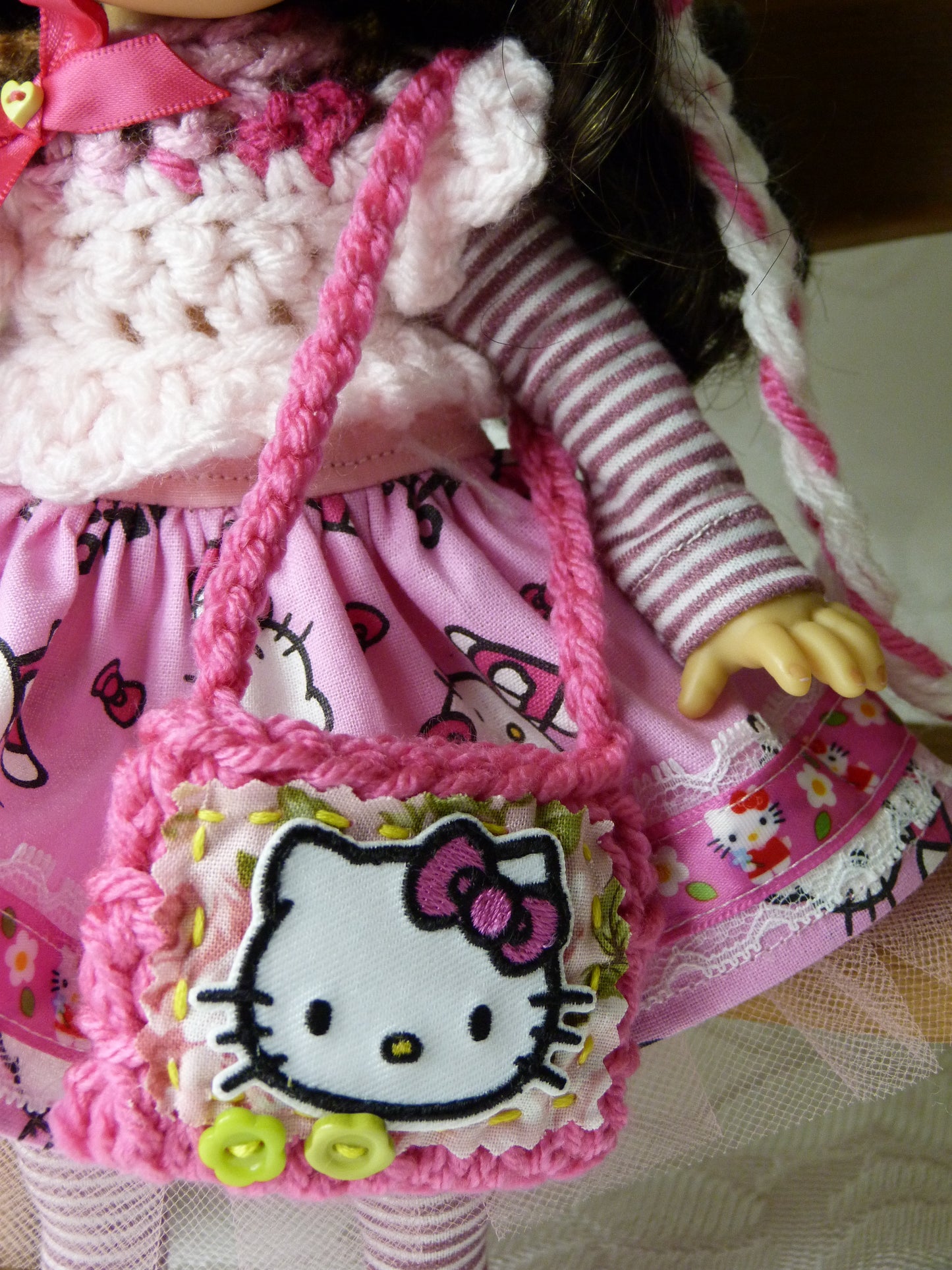 Hello Kitty Outfit Handmade to fit 11 Inch Dumpling Meadowdoll