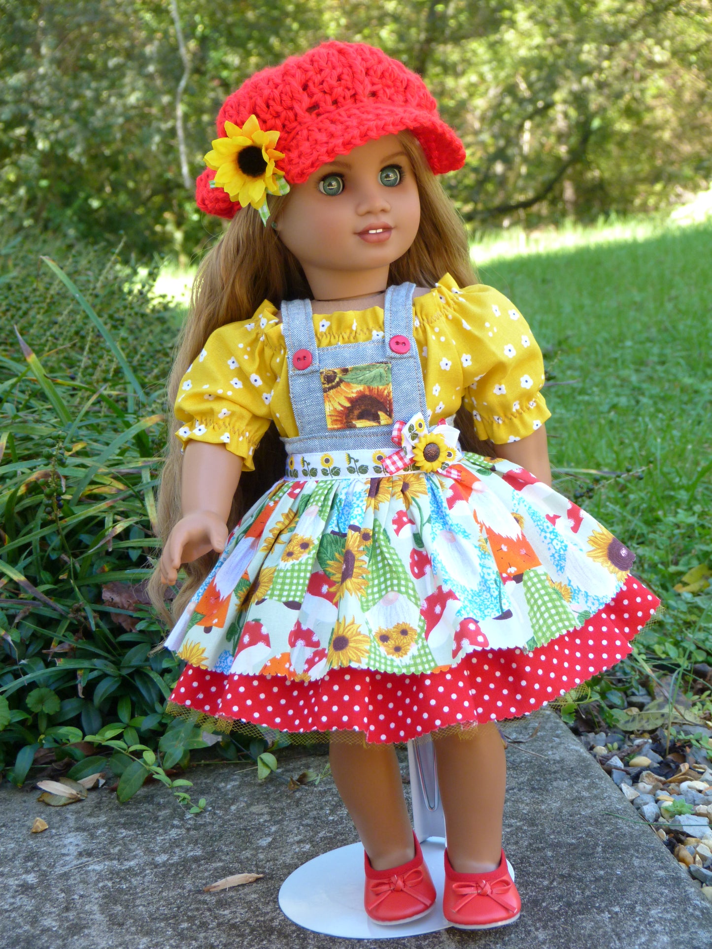 Sunflower Gnomes Autumn Outfit for 18 Inch Doll