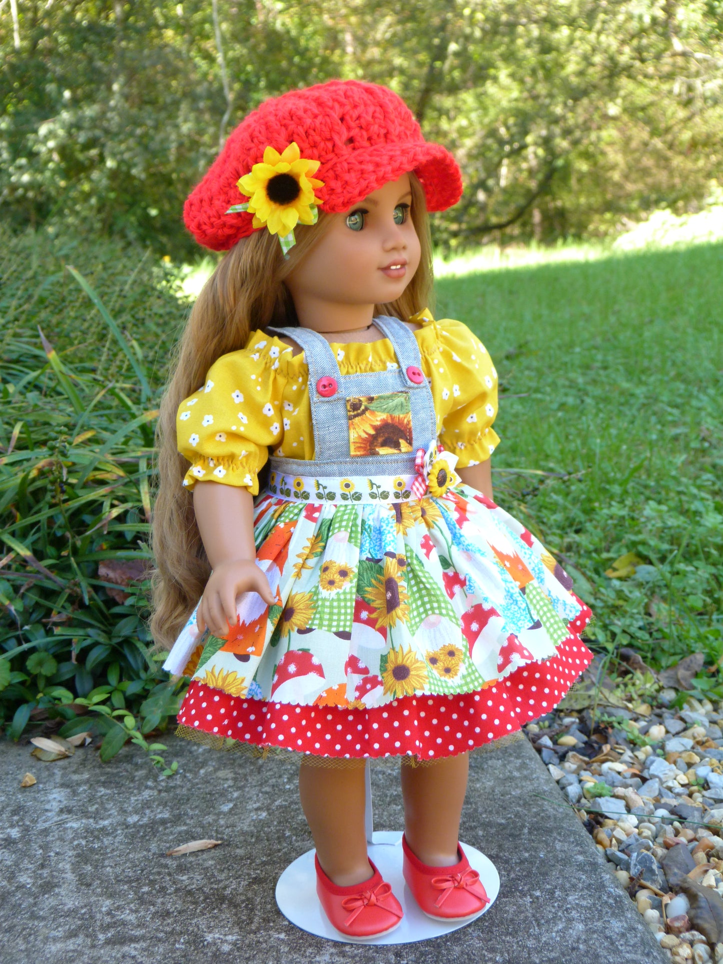 Sunflower Gnomes Autumn Outfit for 18 Inch Doll