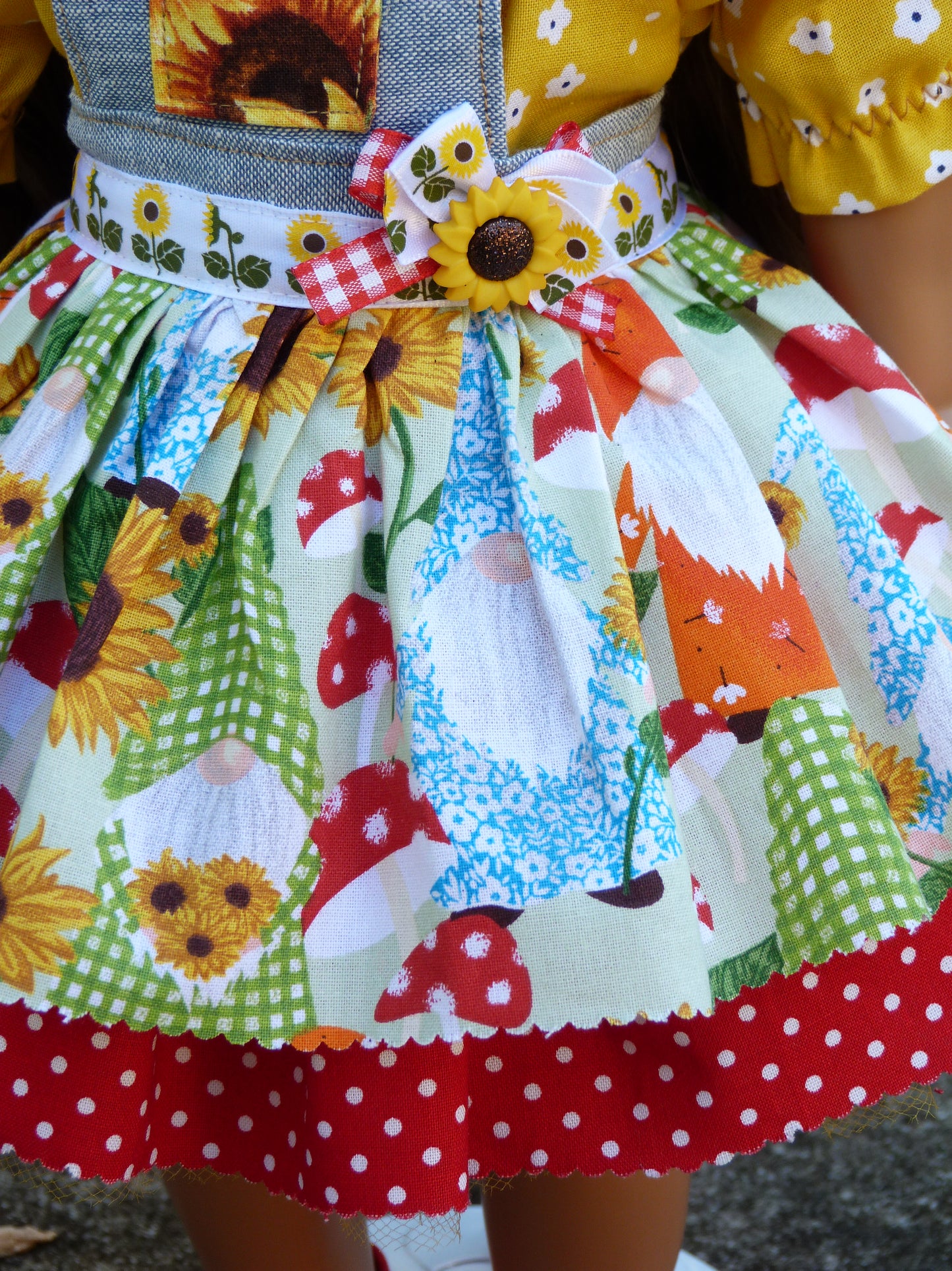 Sunflower Gnomes Autumn Outfit for 18 Inch Doll