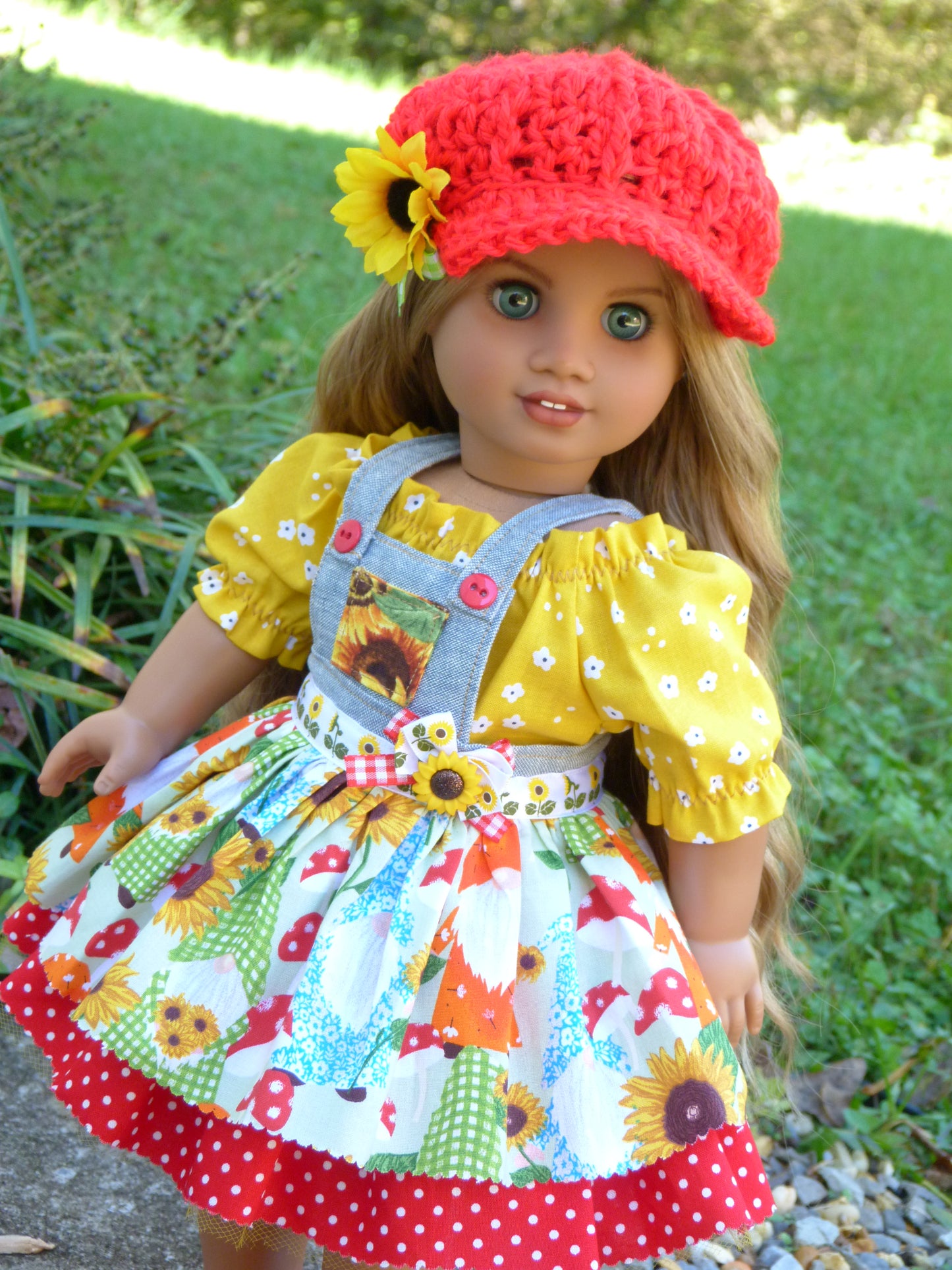 Sunflower Gnomes Autumn Outfit for 18 Inch Doll