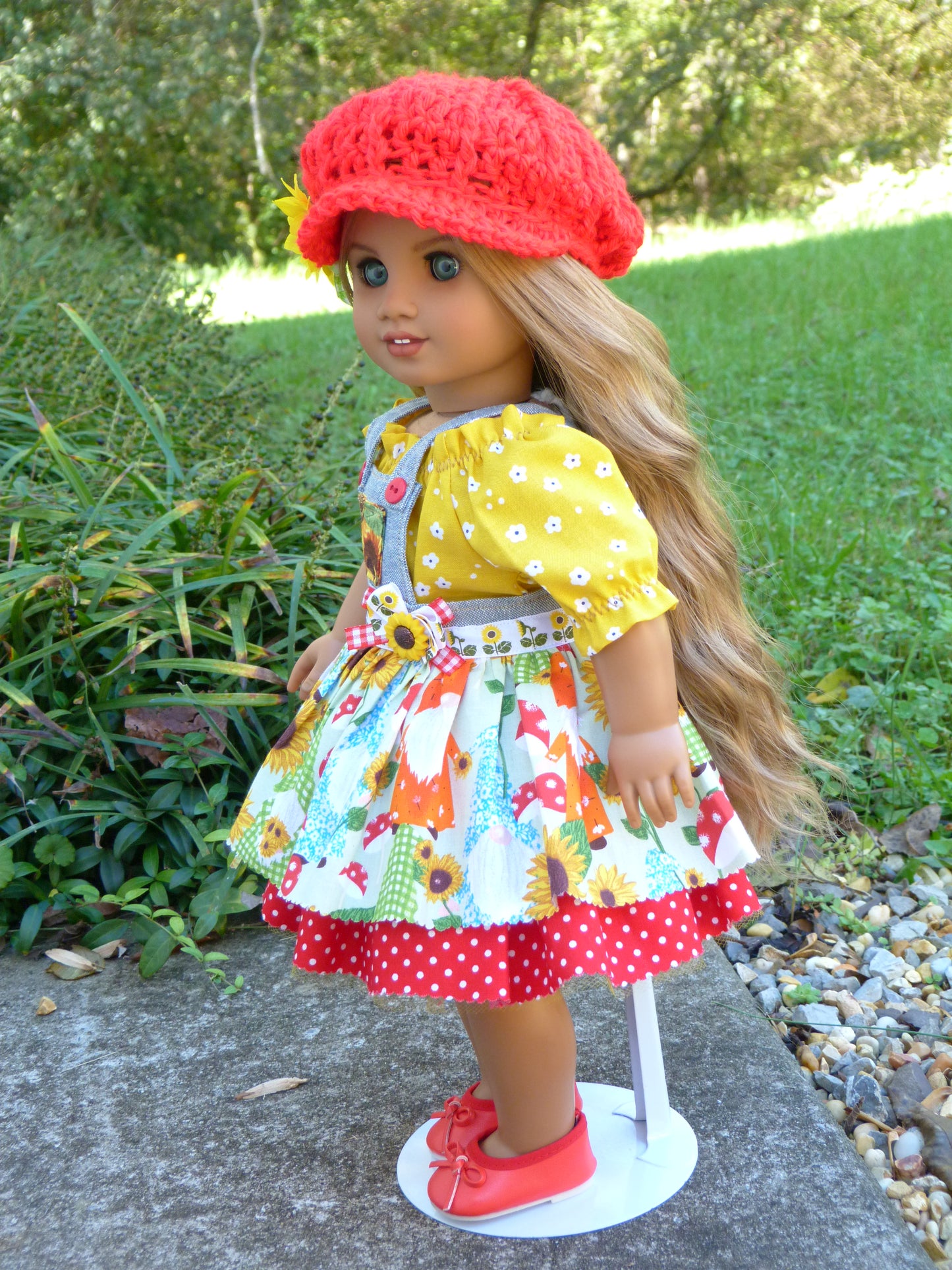 Sunflower Gnomes Autumn Outfit for 18 Inch Doll