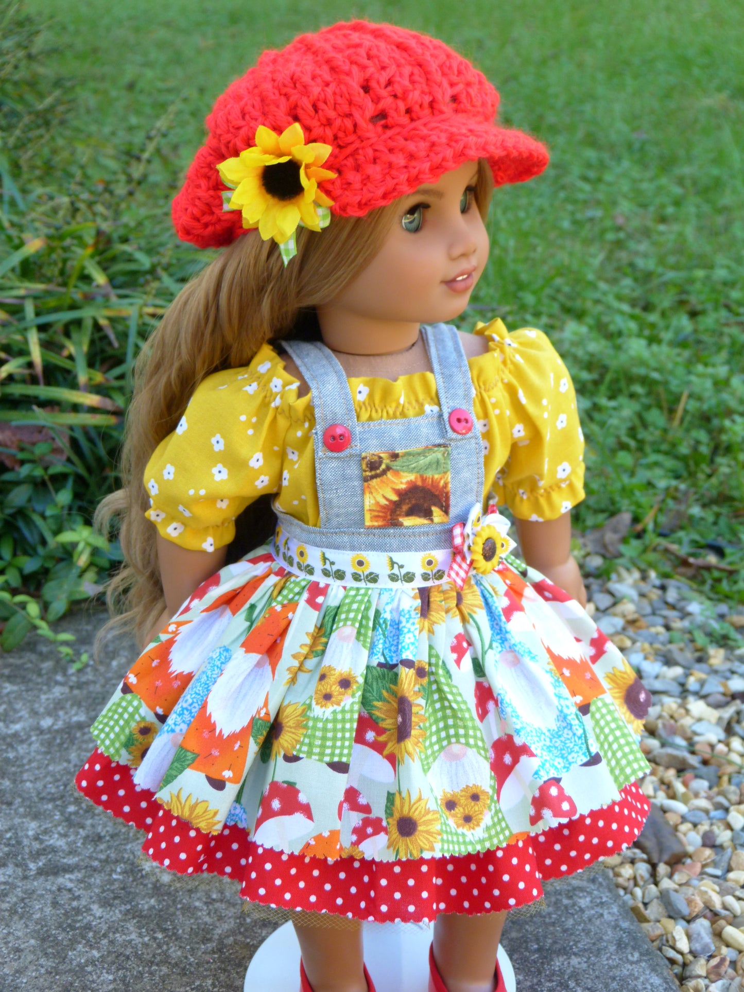 Sunflower Gnomes Autumn Outfit for 18 Inch Doll