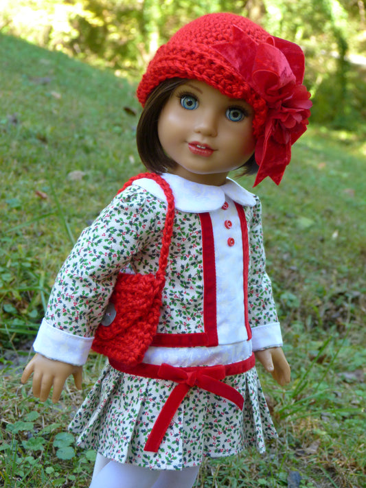 1920s Holly Holiday Outfit for 18 Inch Doll