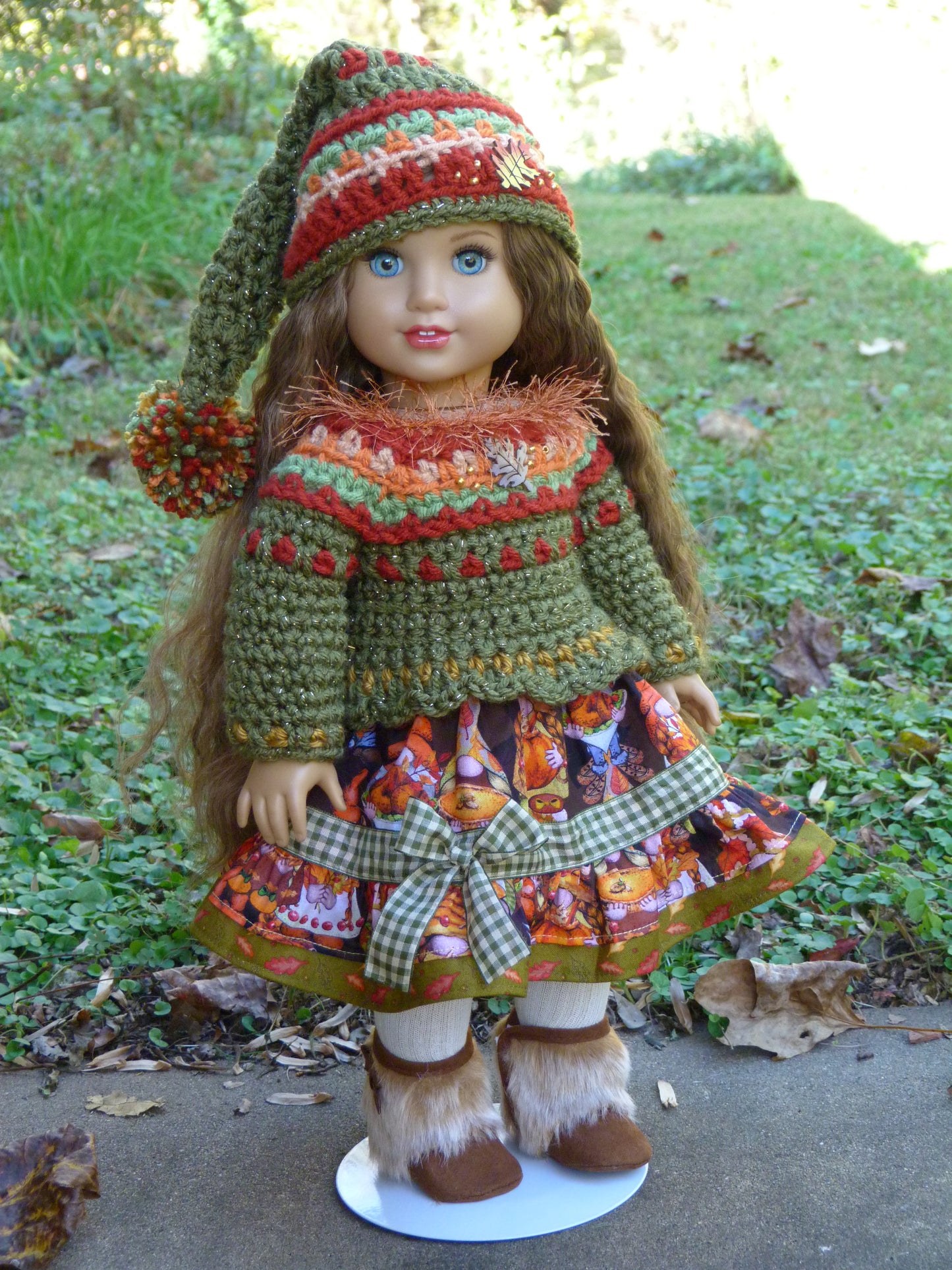 Thanksgiving Gnome Holiday Outfit for 18 Inch Doll