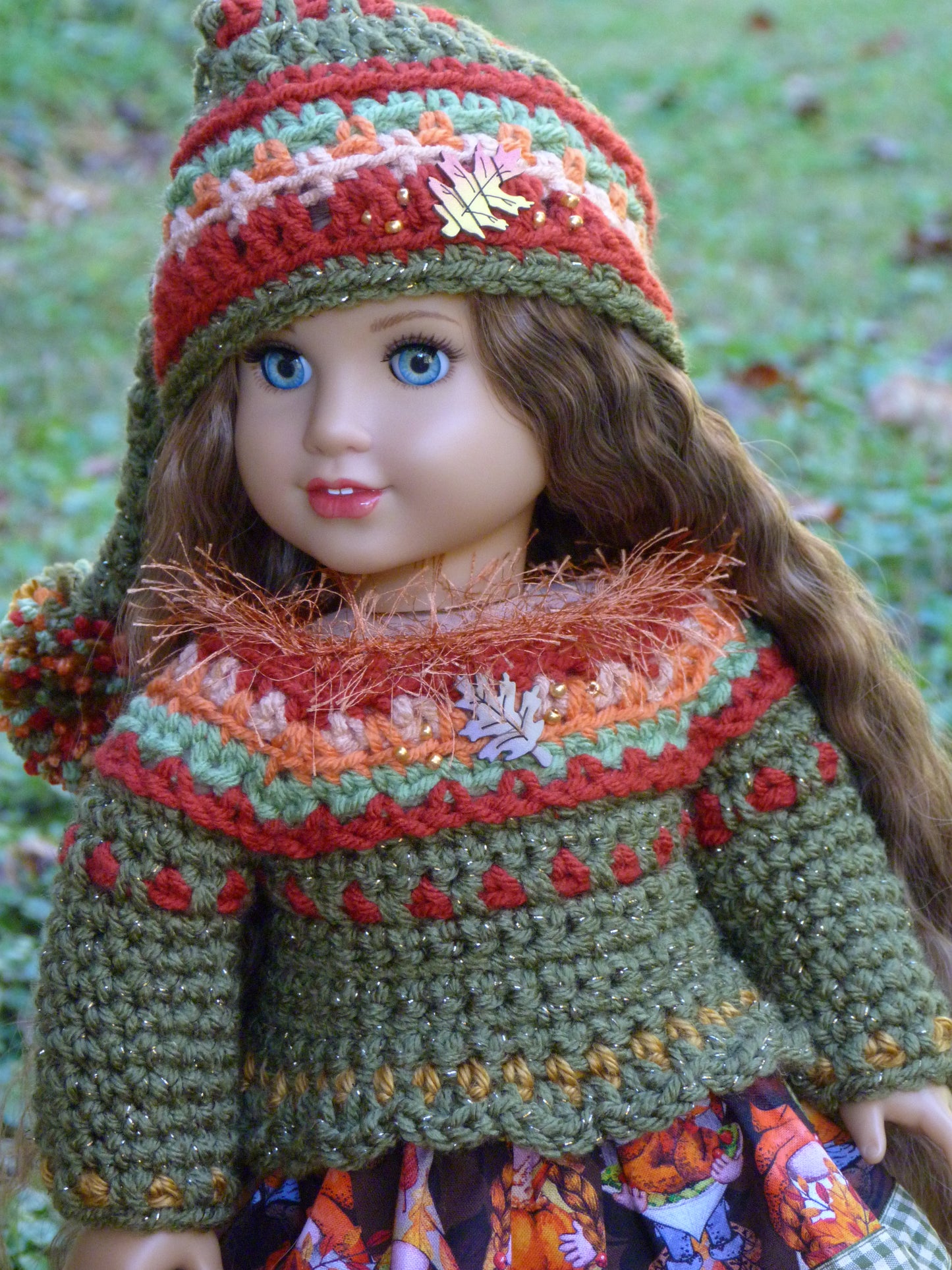 Thanksgiving Gnome Holiday Outfit for 18 Inch Doll